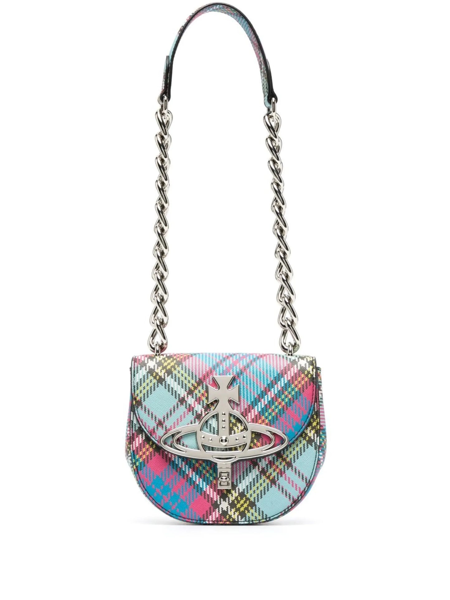 Sofia tartan-check crossbody bag