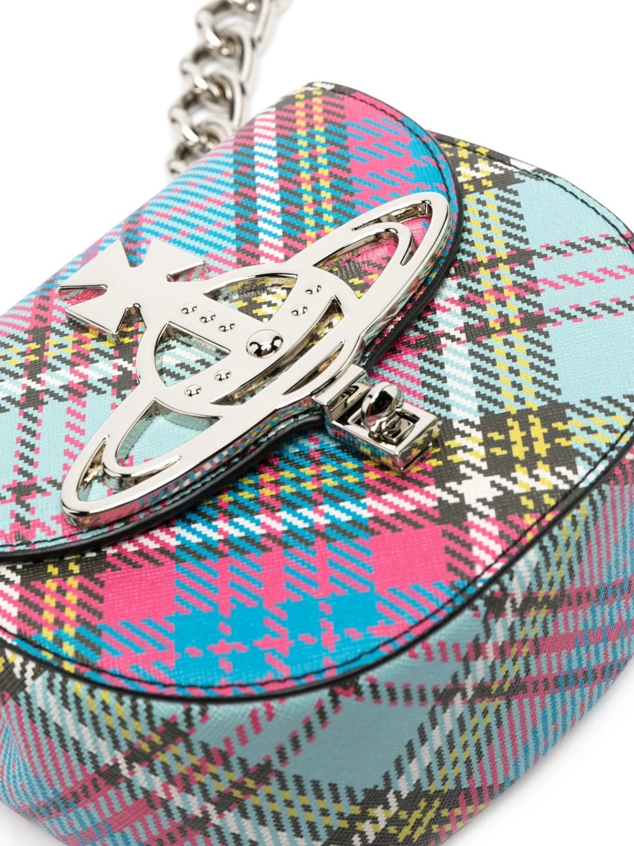 Sofia tartan-check crossbody bag