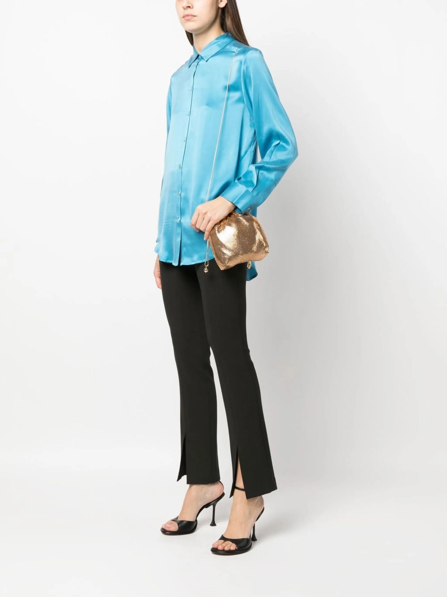 Selene metallic-mesh mini bag