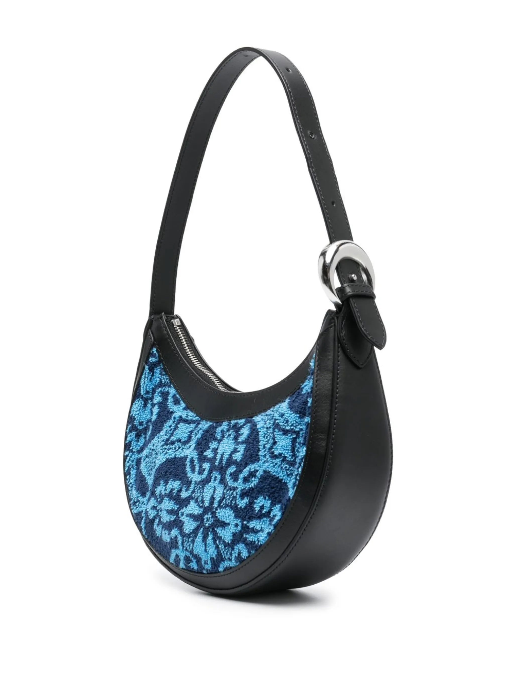 Marine floral-print shoulder bag