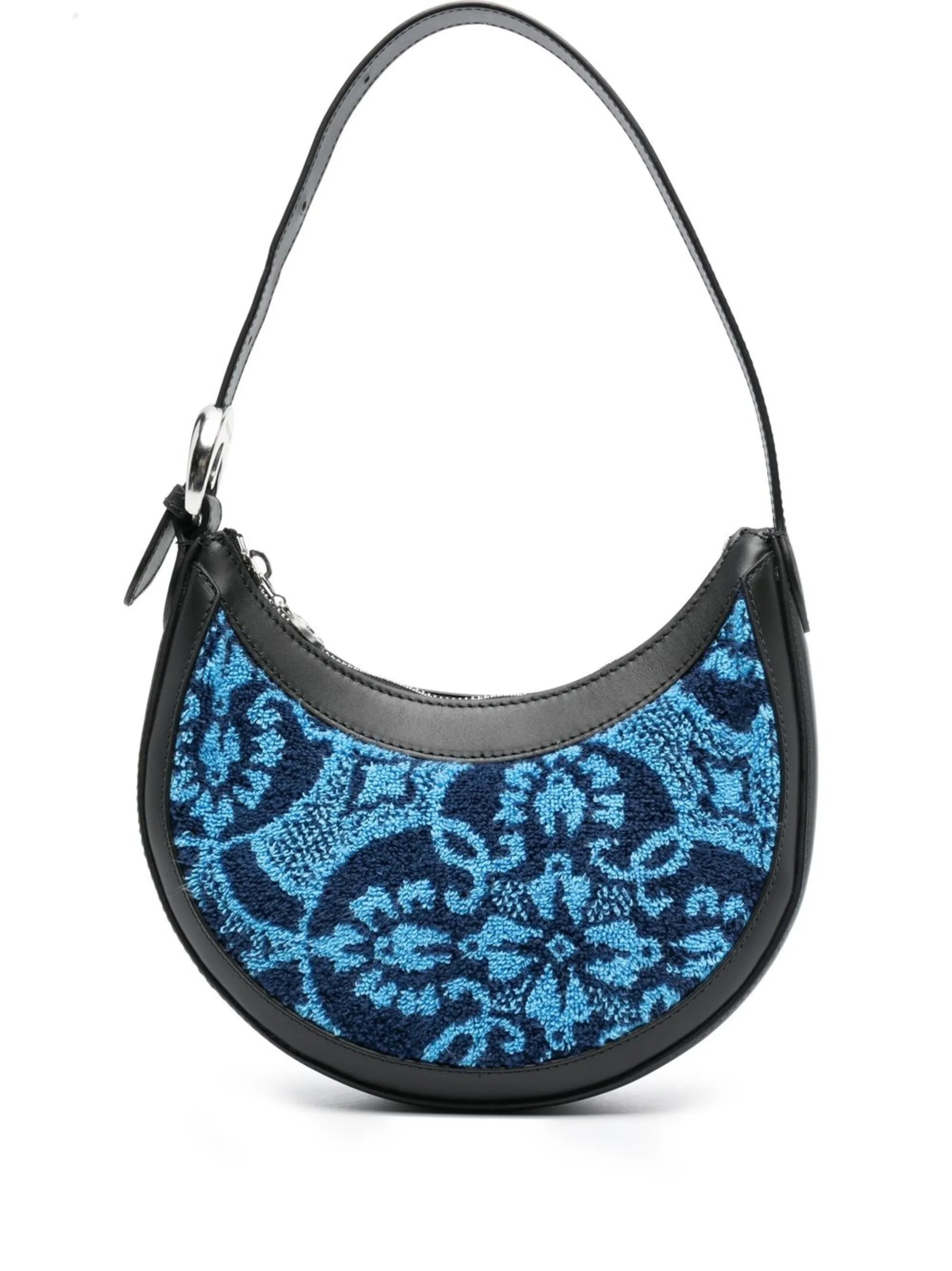 Marine floral-print shoulder bag