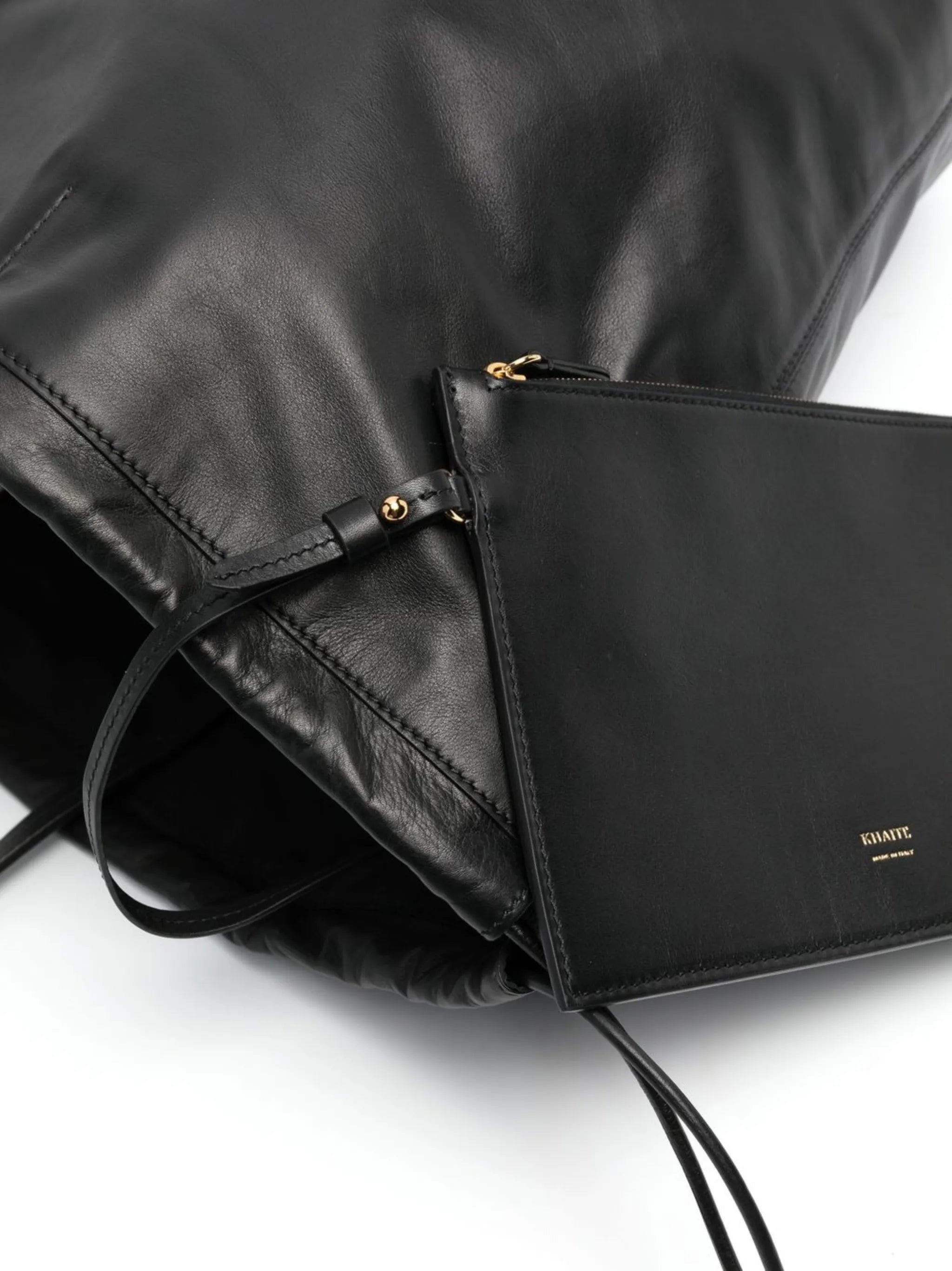 Osa leather drawstring tote bag