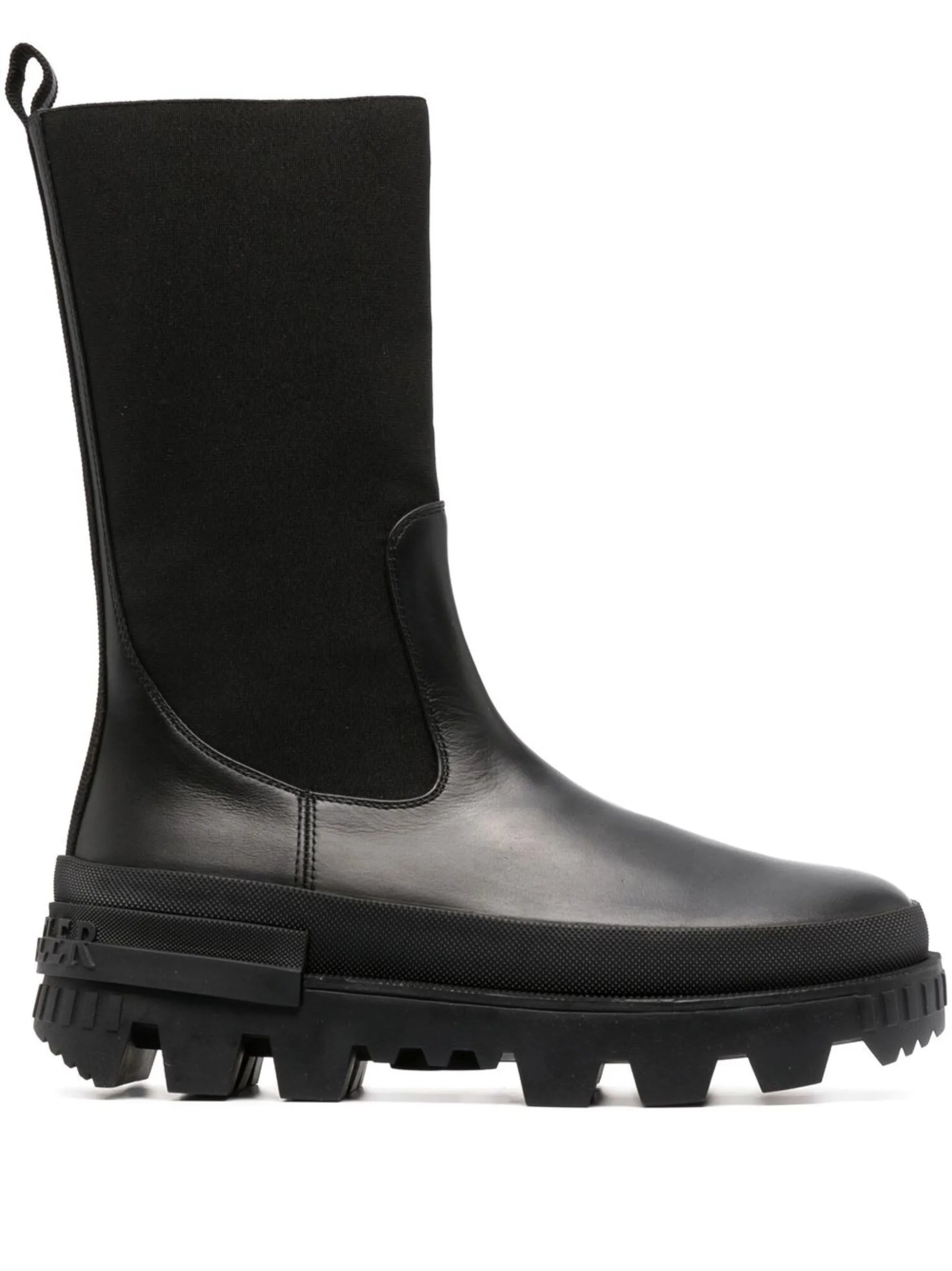 ridged-sole panelled boots