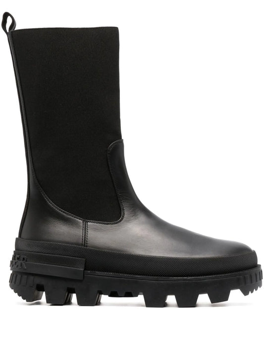 ridged-sole panelled boots