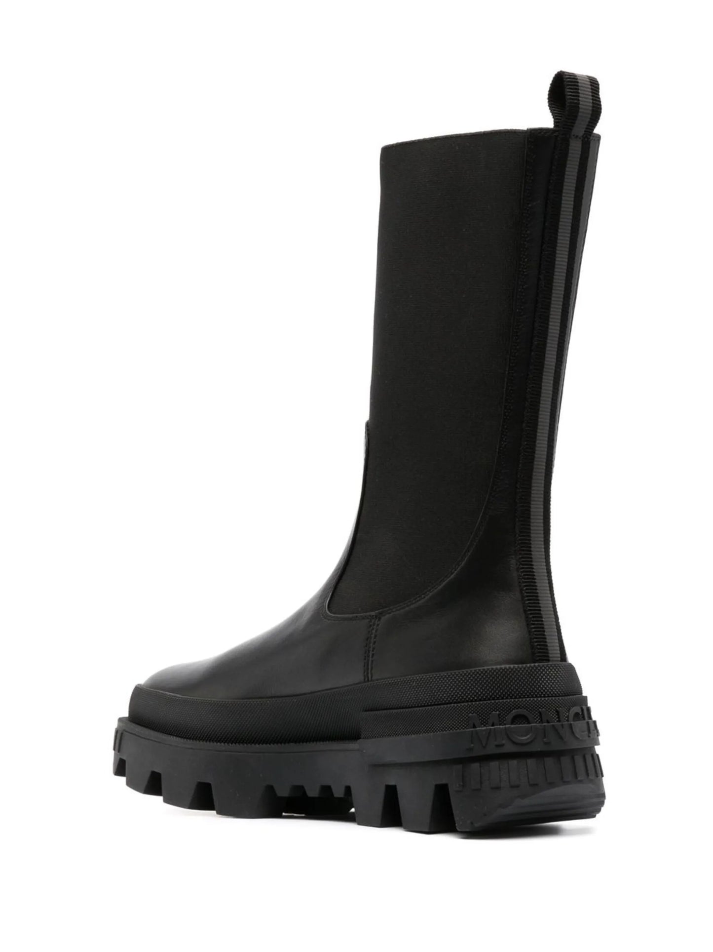 ridged-sole panelled boots