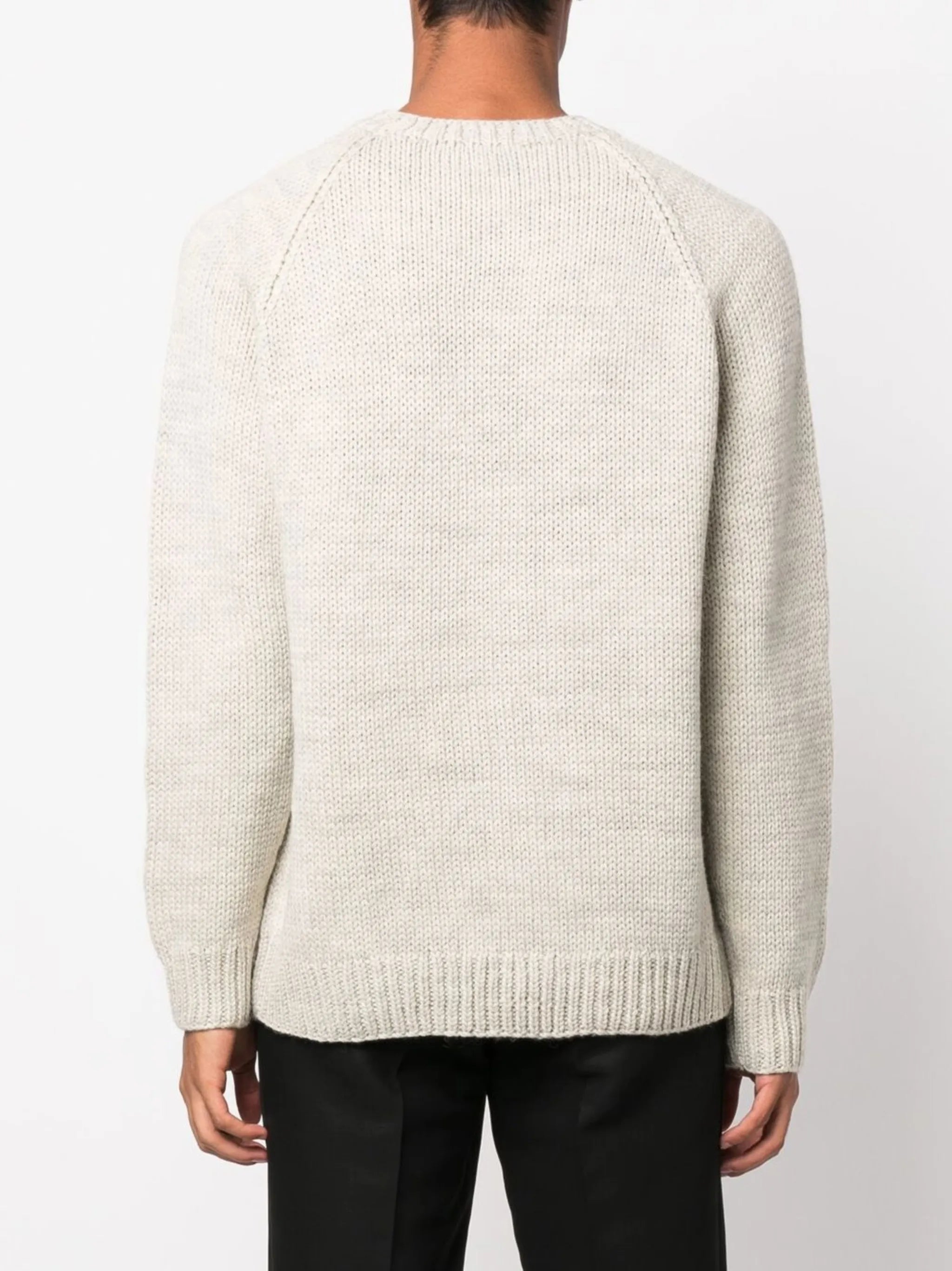 intarsia knit-logo crew neck jumper