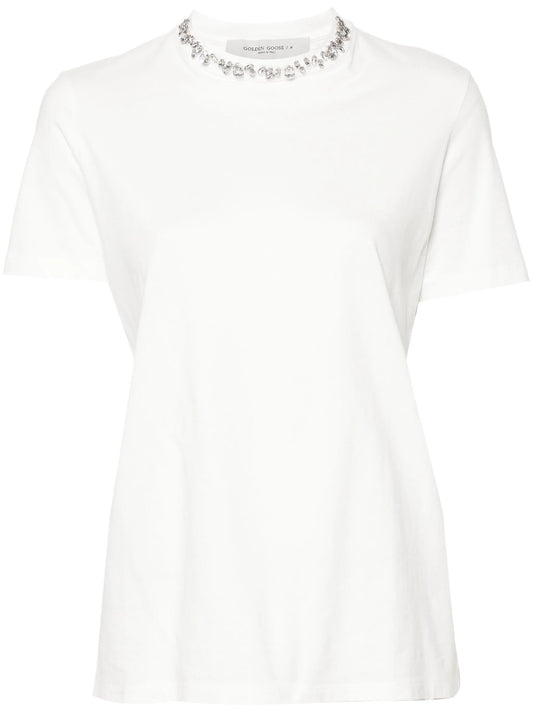 cabochon crystals cotton T-shirt