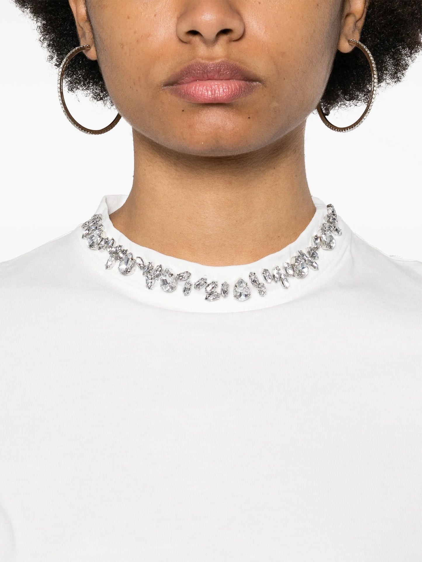 cabochon crystals cotton T-shirt