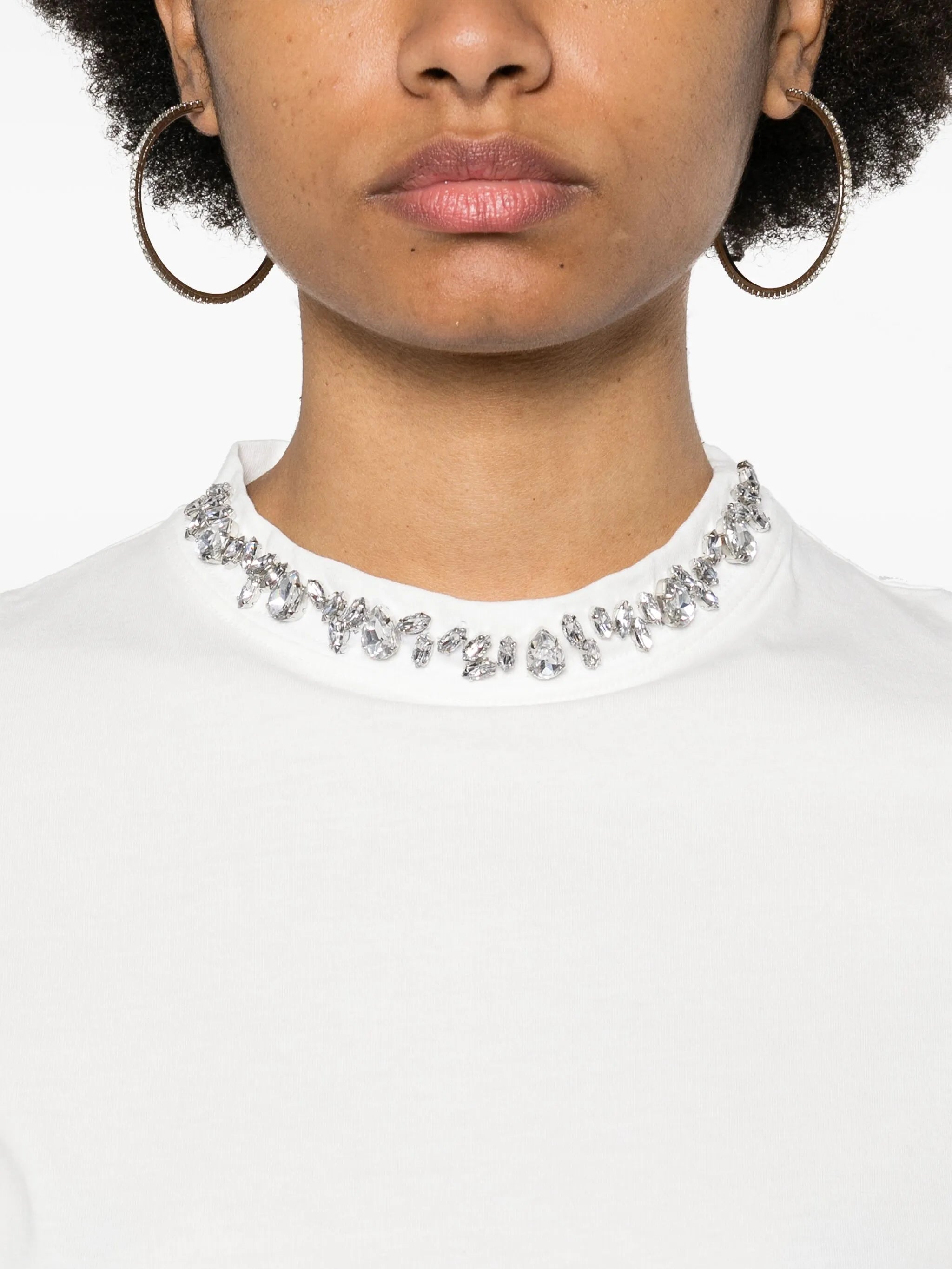 cabochon crystals cotton T-shirt