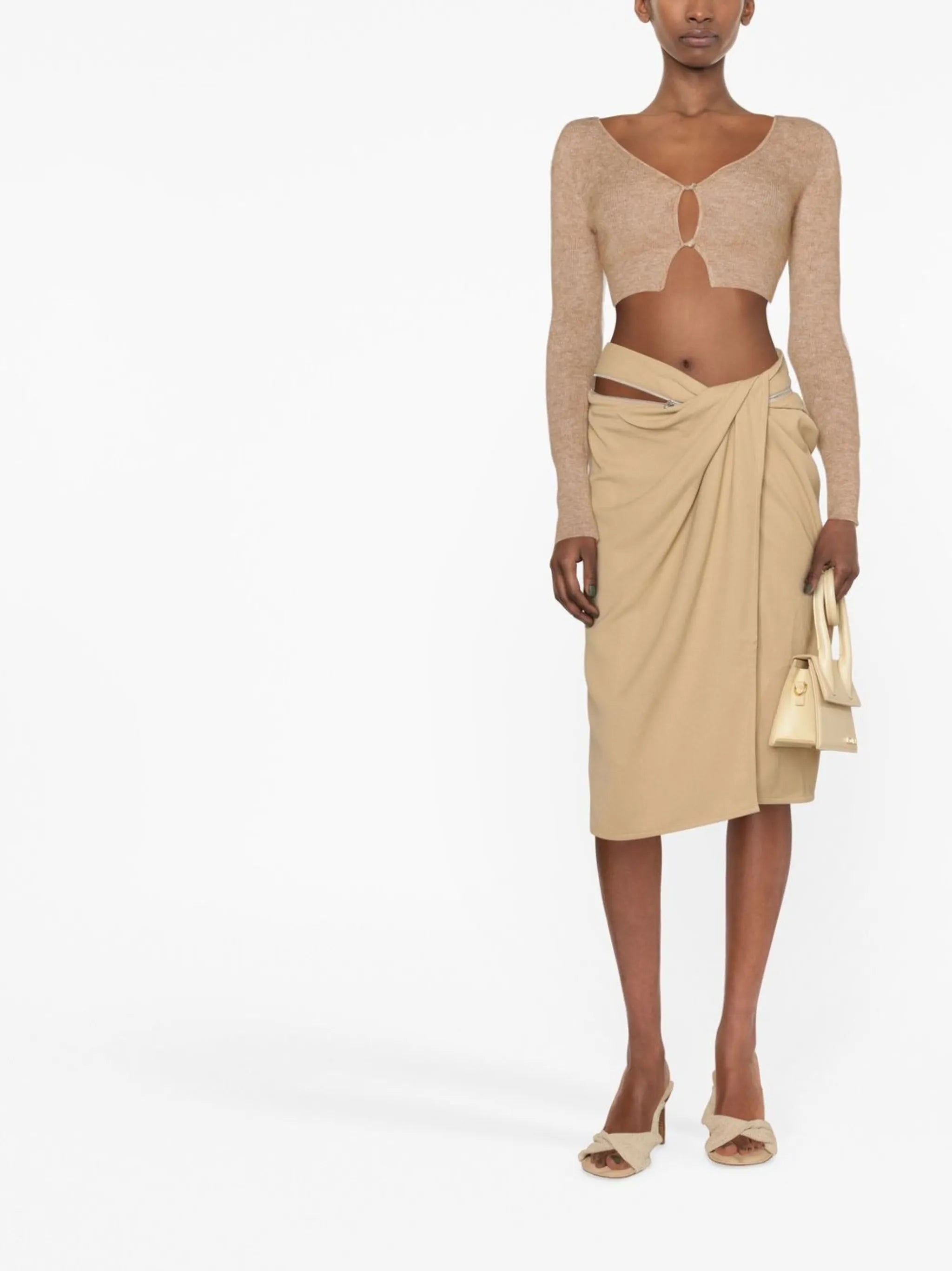 Bodri gathered midi skirt
