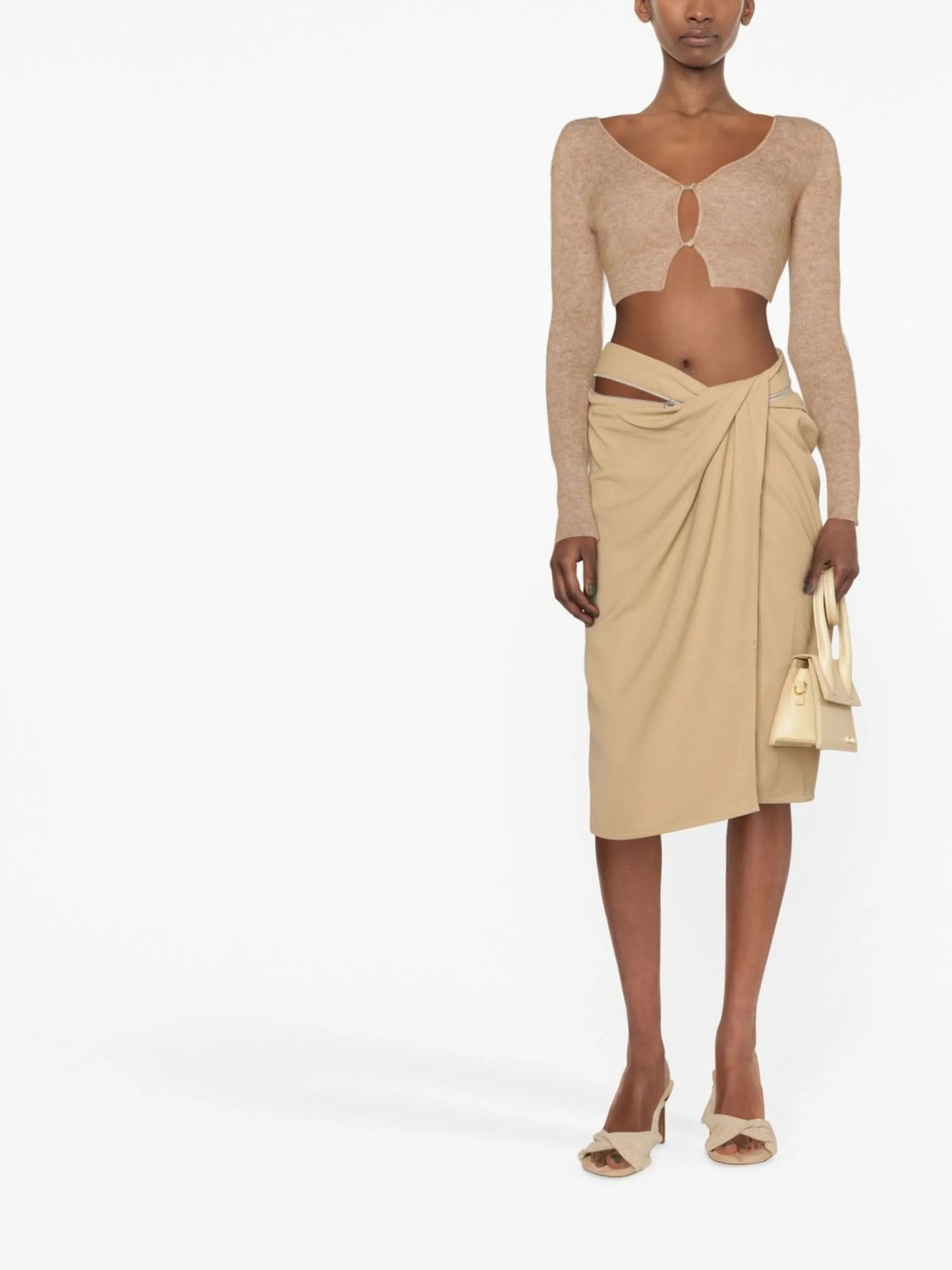 Bodri gathered midi skirt