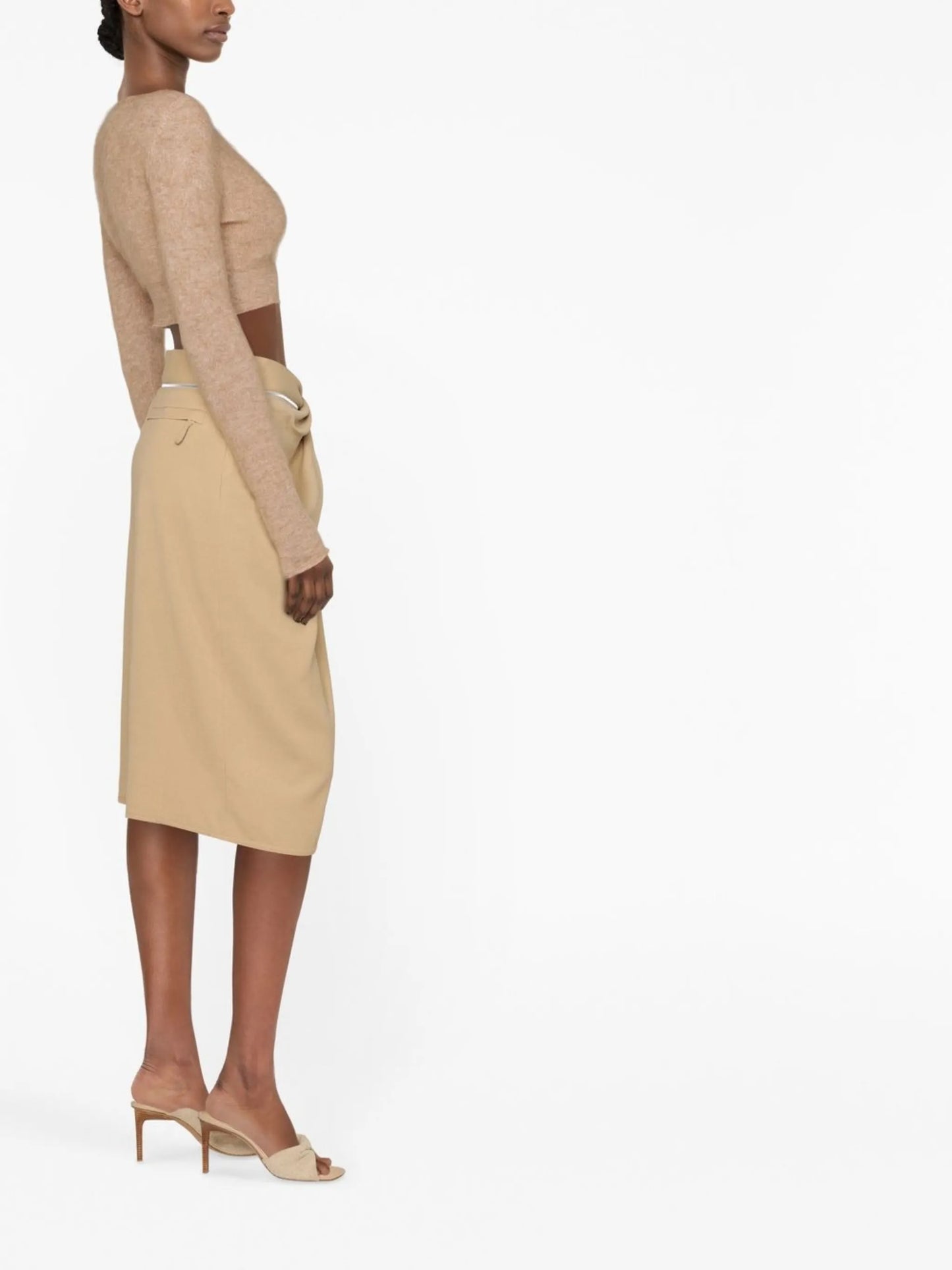 Bodri gathered midi skirt