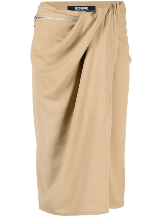 Bodri gathered midi skirt