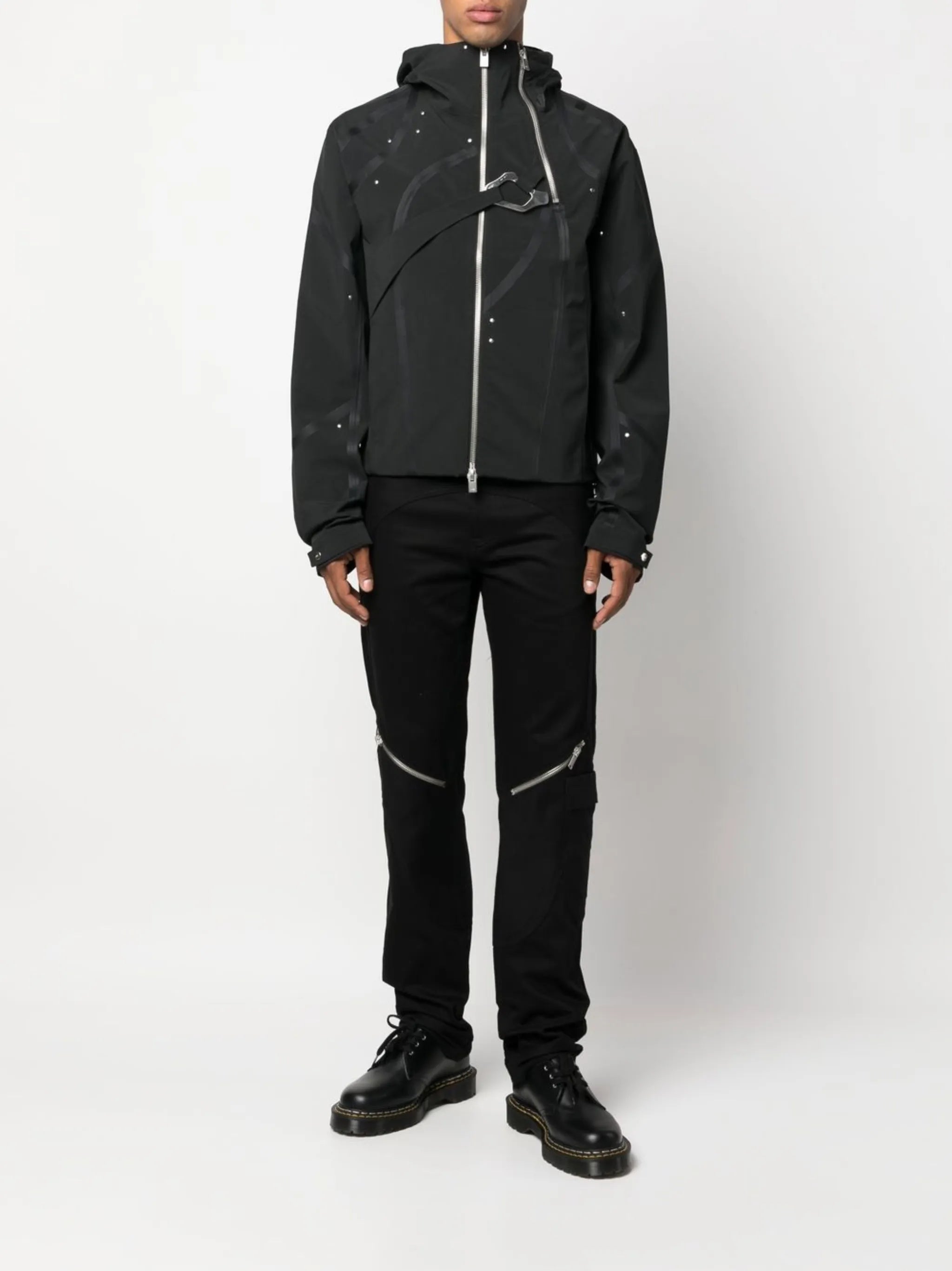 zip-up hooded jacket