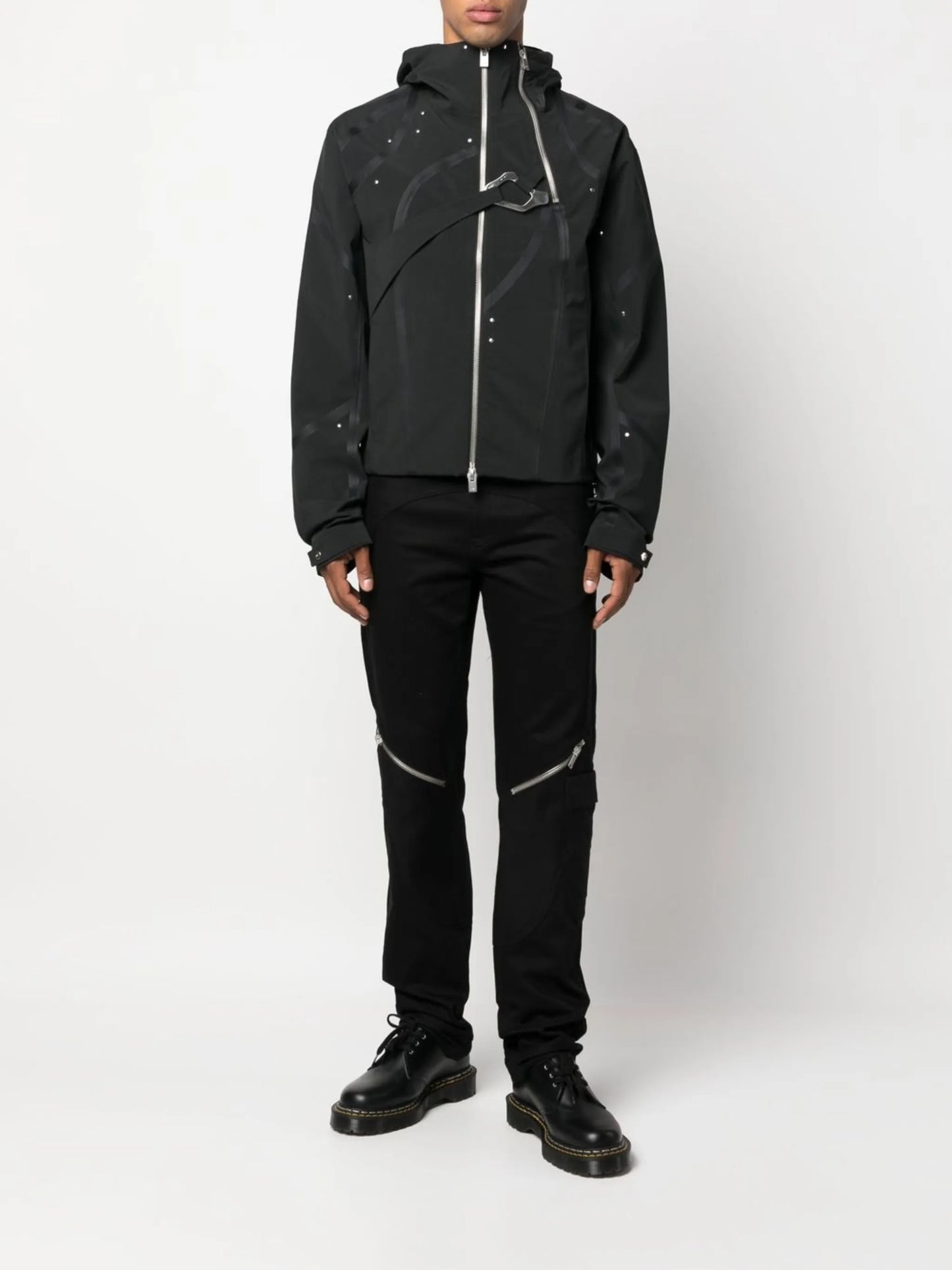 zip-up hooded jacket