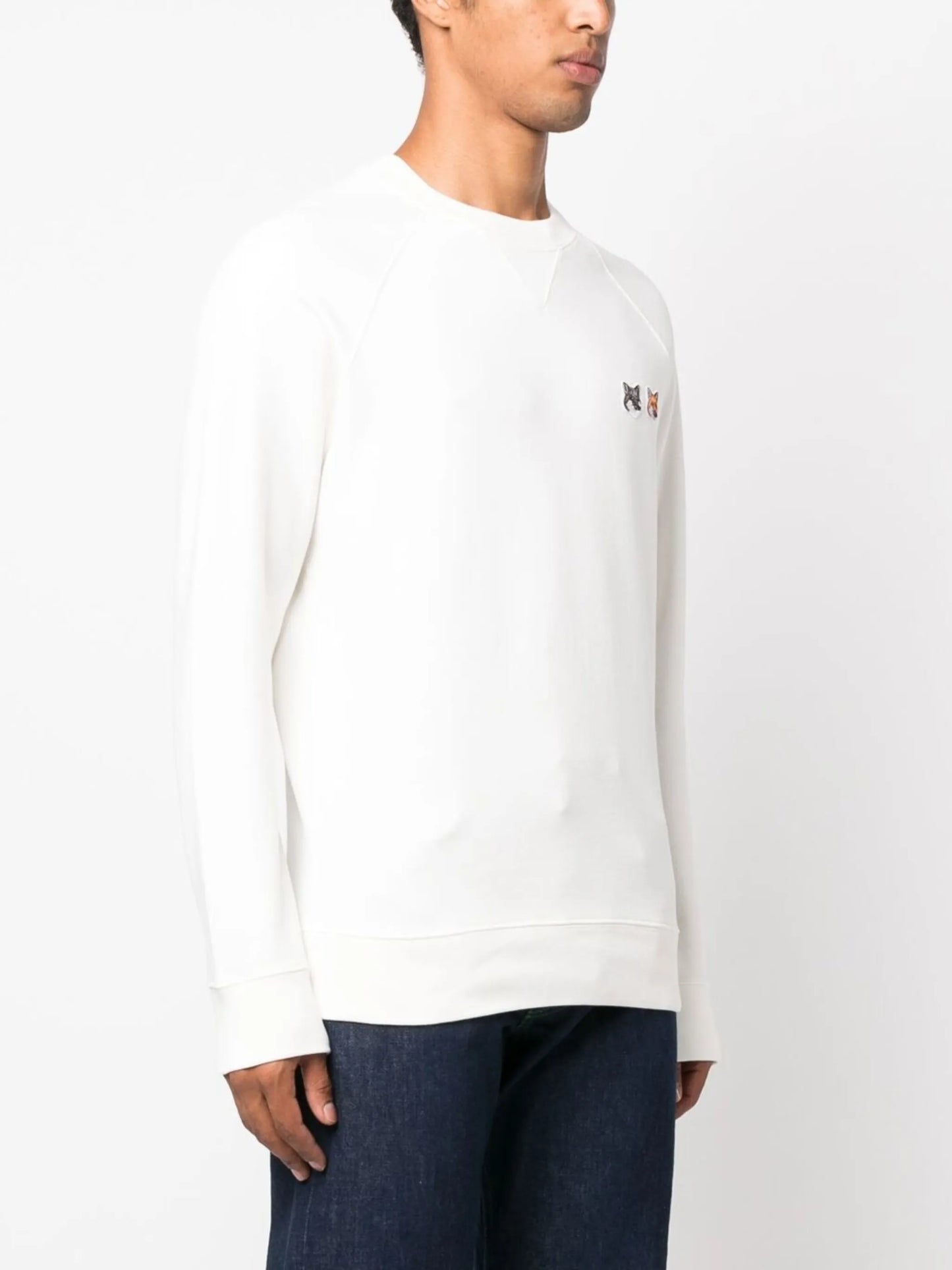 fox-patch crew-neck sweatshirt