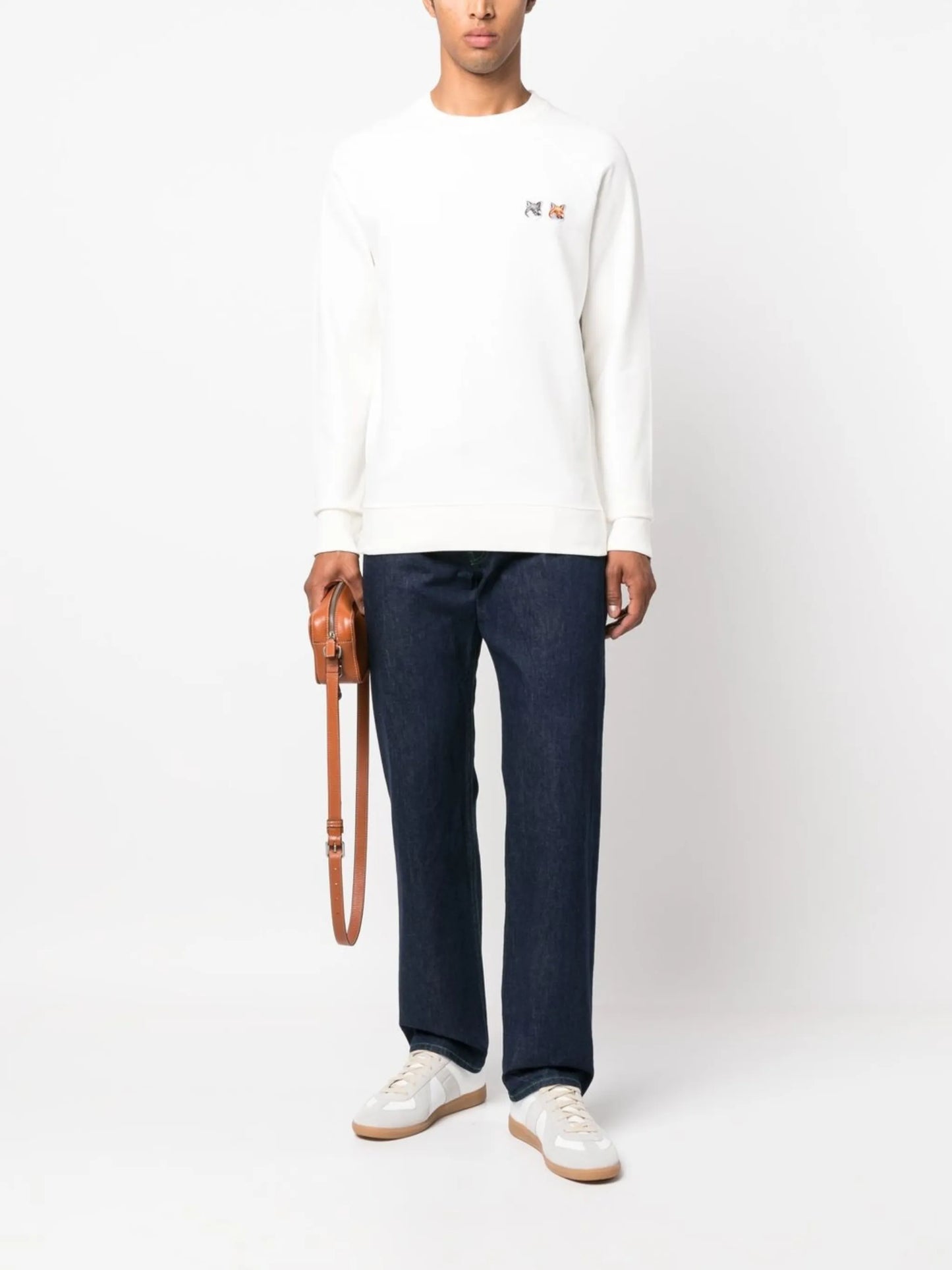 fox-patch crew-neck sweatshirt
