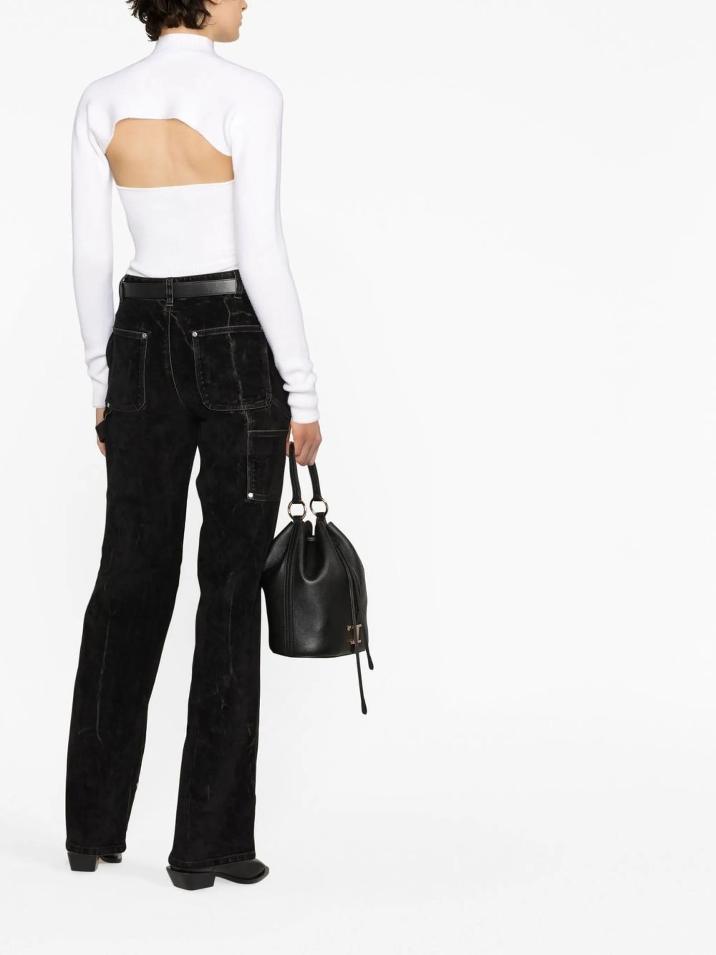 straight-leg denim jeans