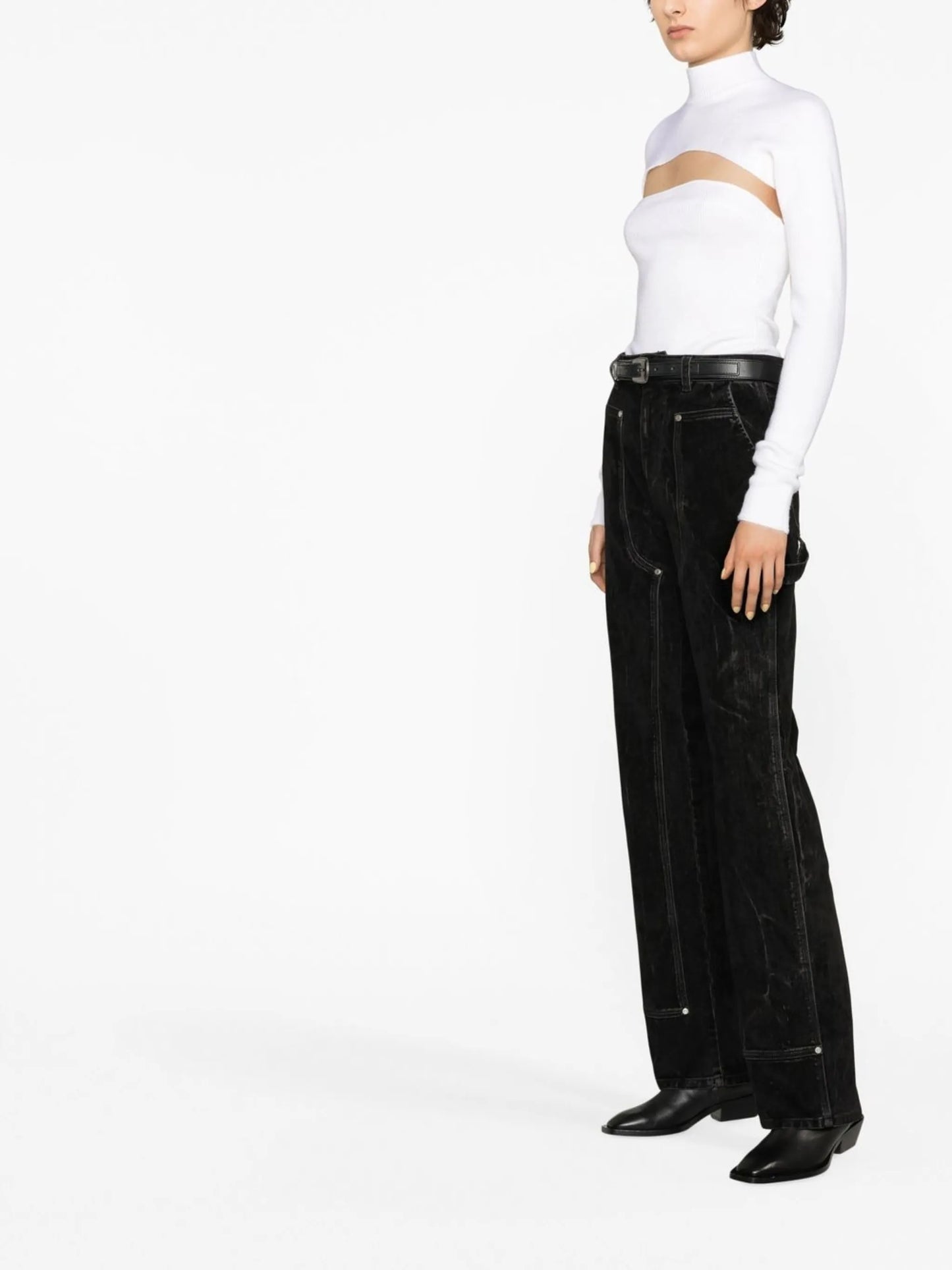 straight-leg denim jeans