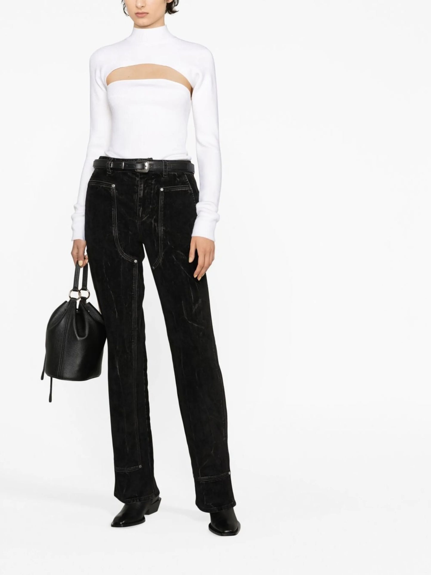 straight-leg denim jeans