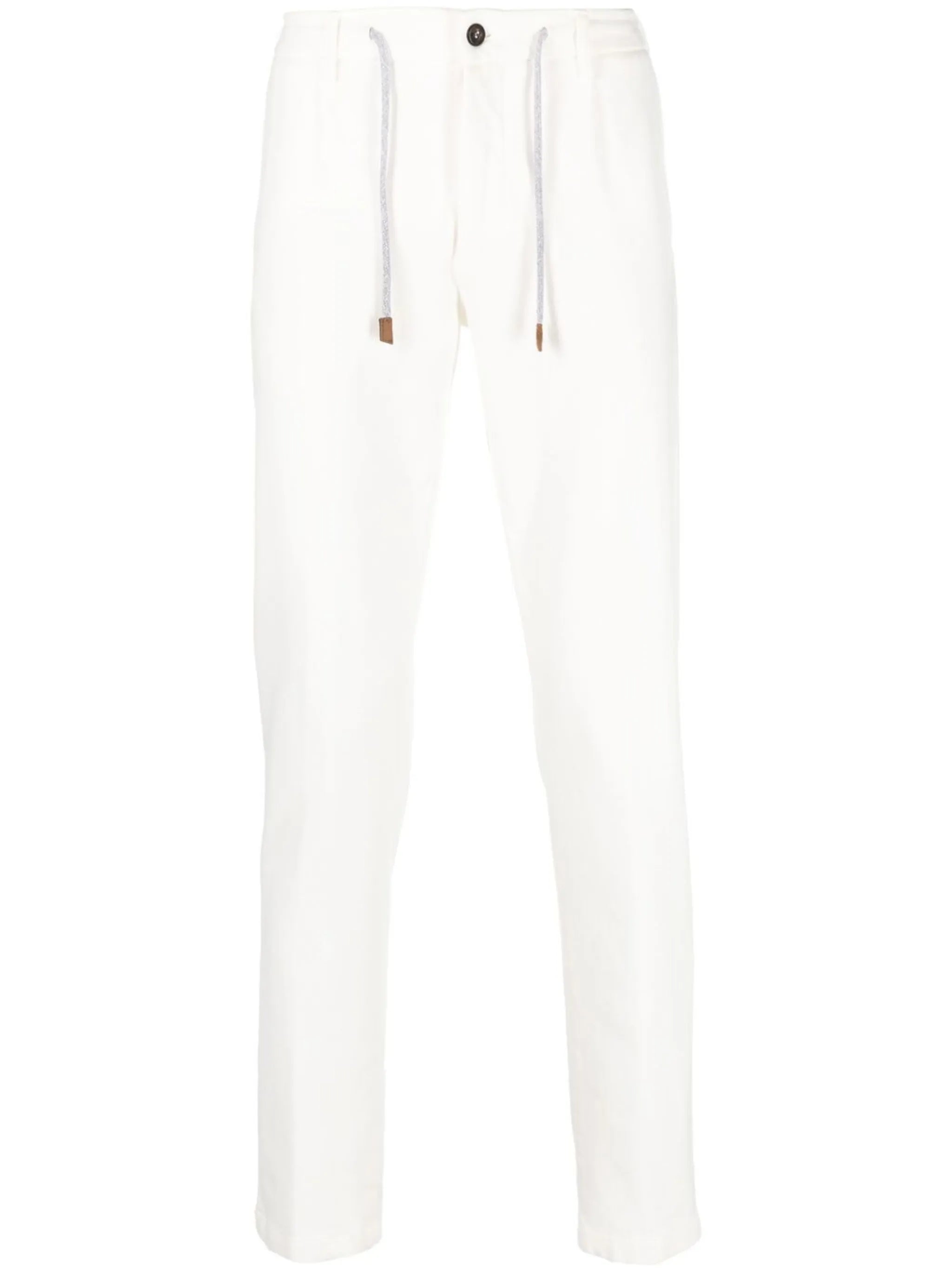 drawstring cotton tapered pants
