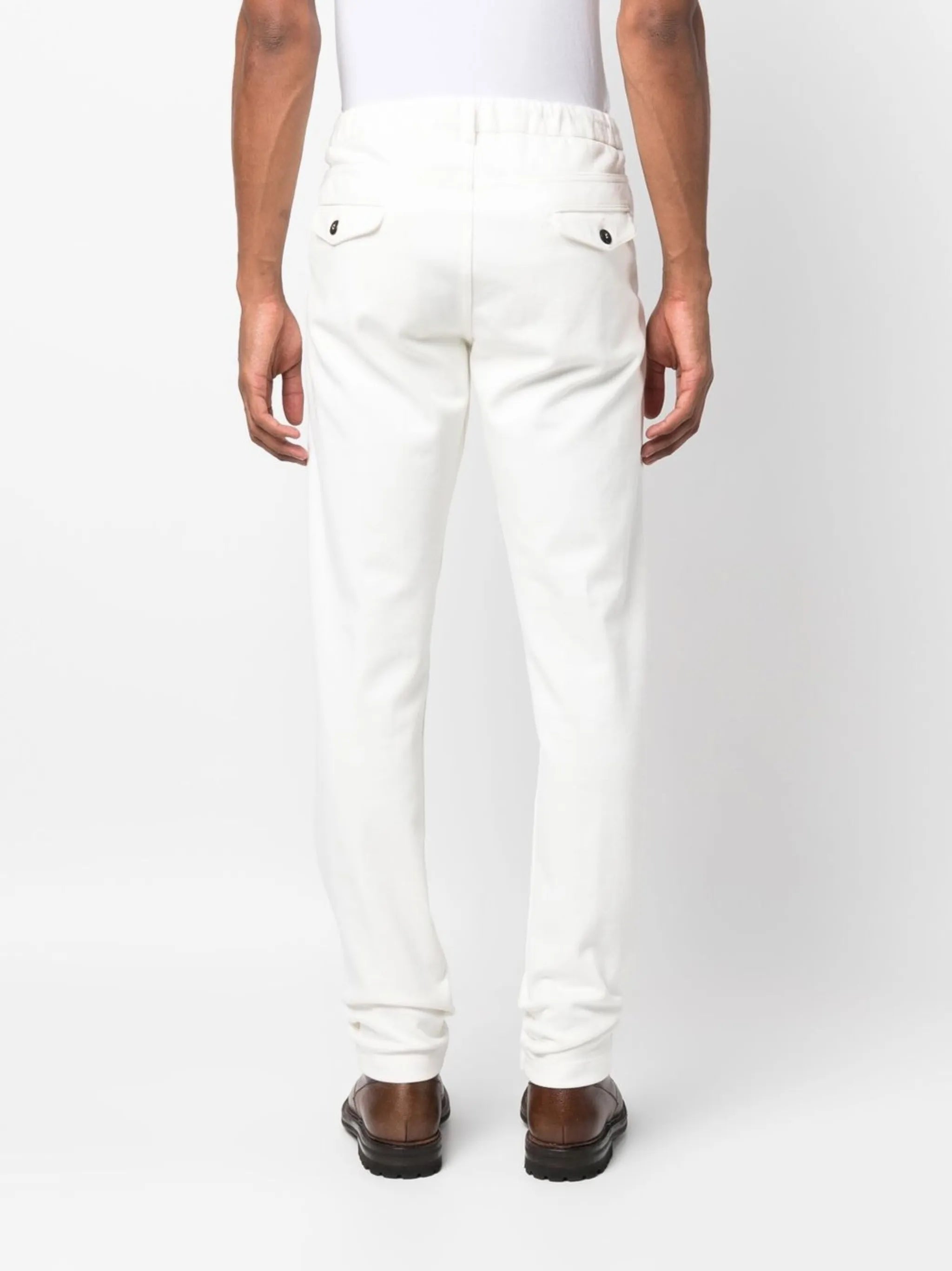 drawstring cotton tapered pants