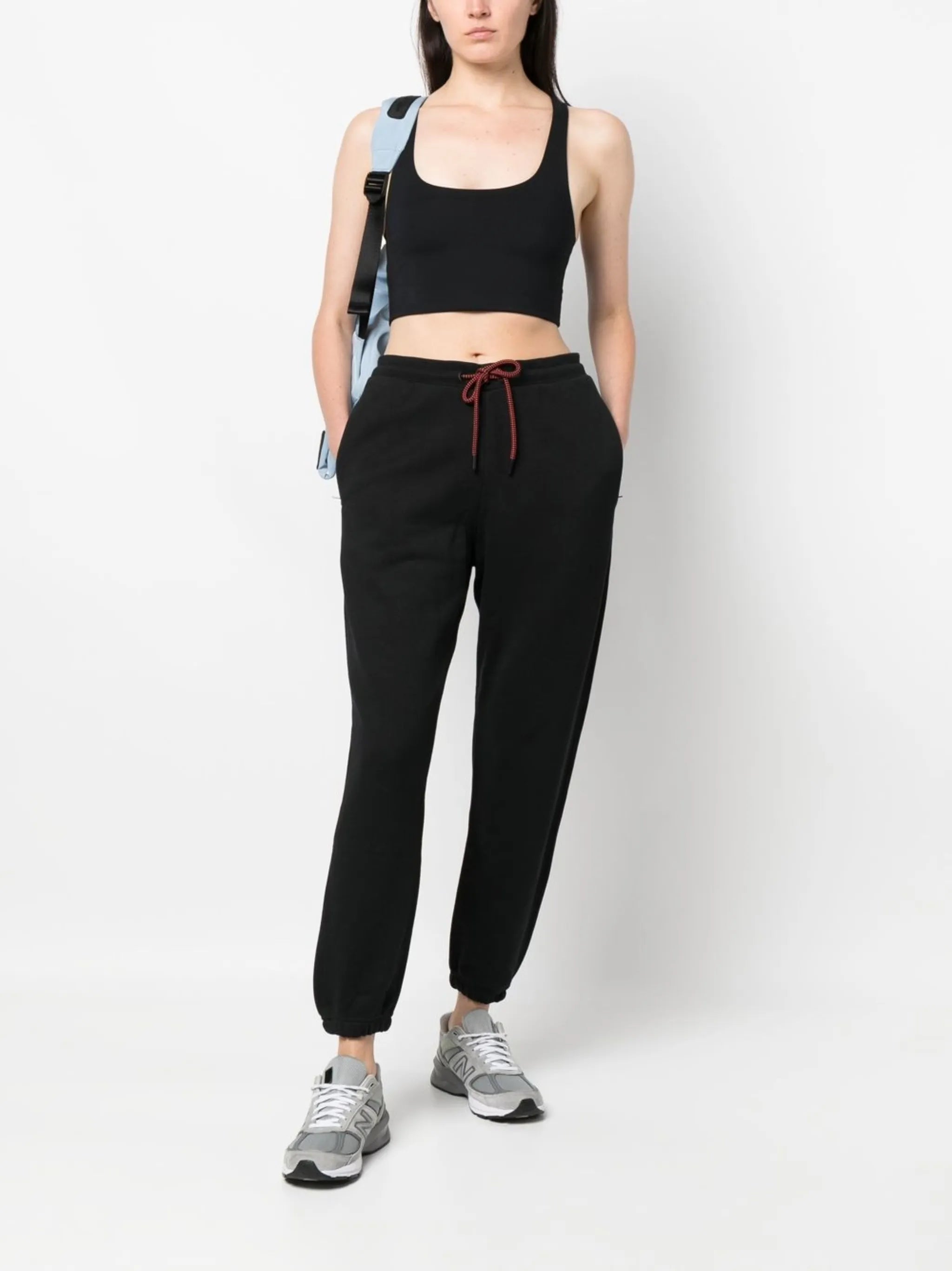 drawstring cotton track-pants