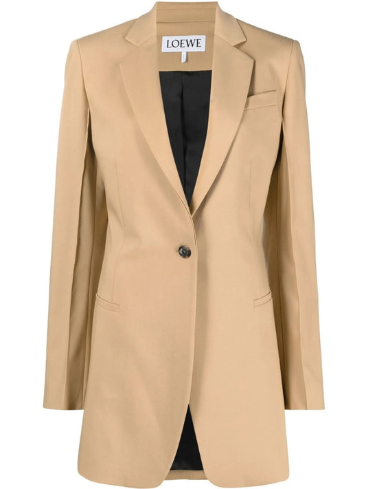 button-front tailored blazer
