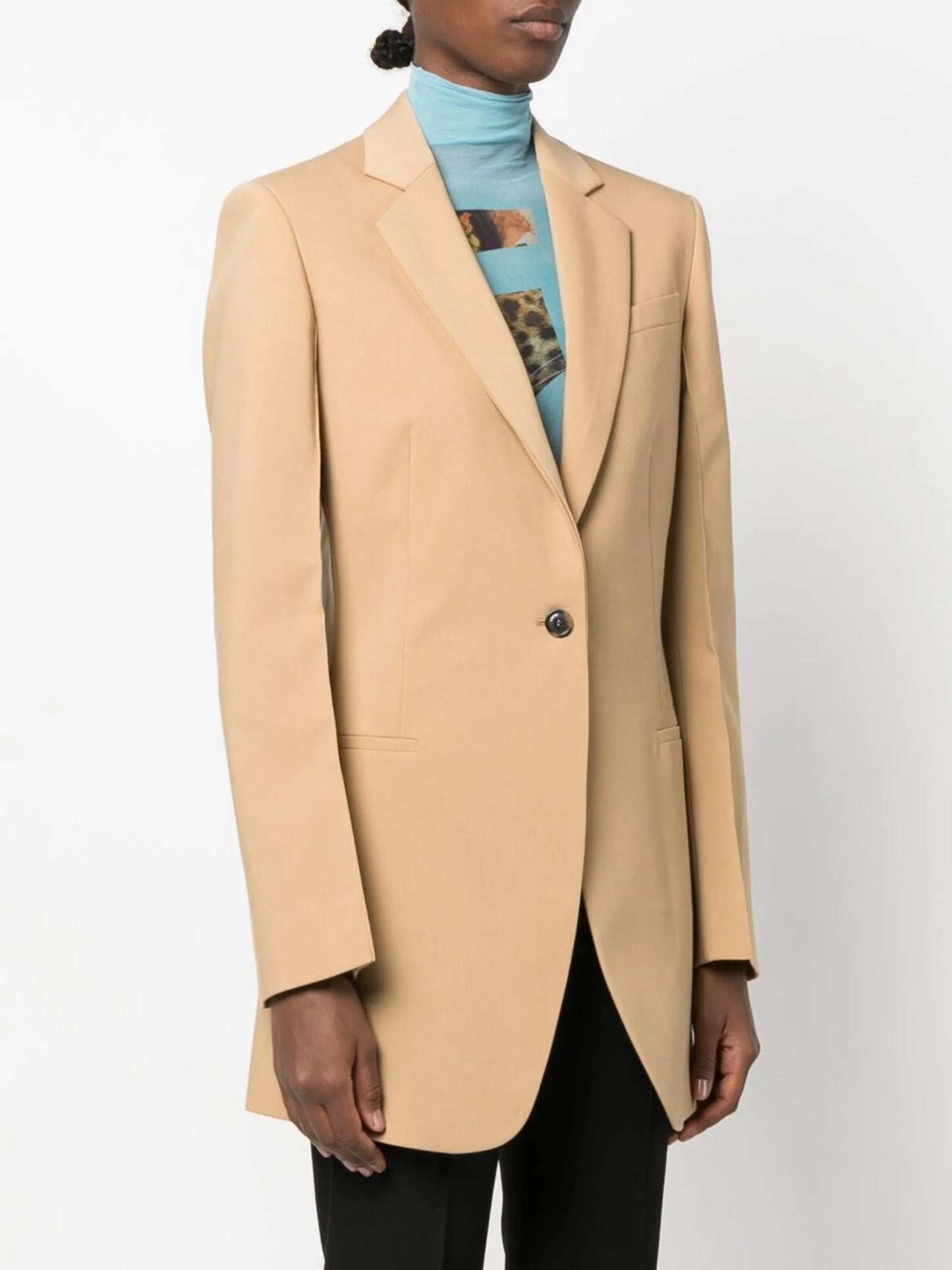 button-front tailored blazer