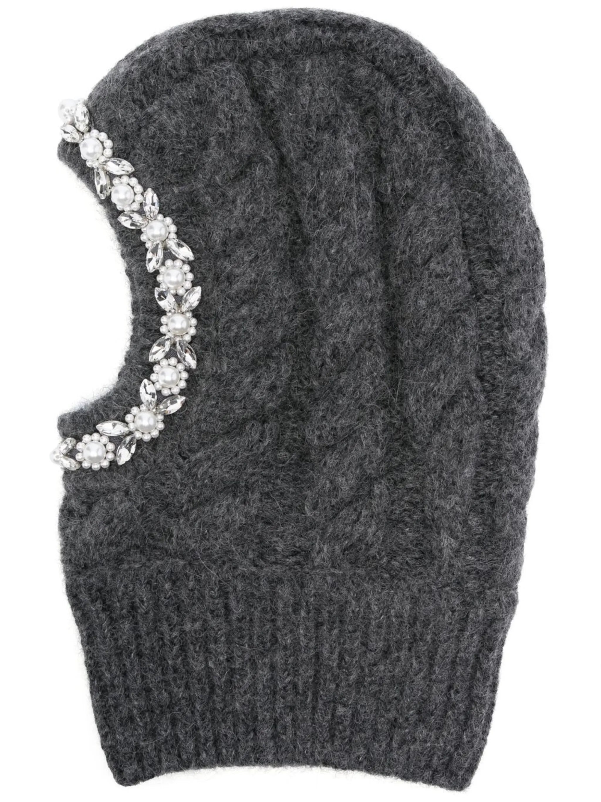 faux-pearl embellished balaclava