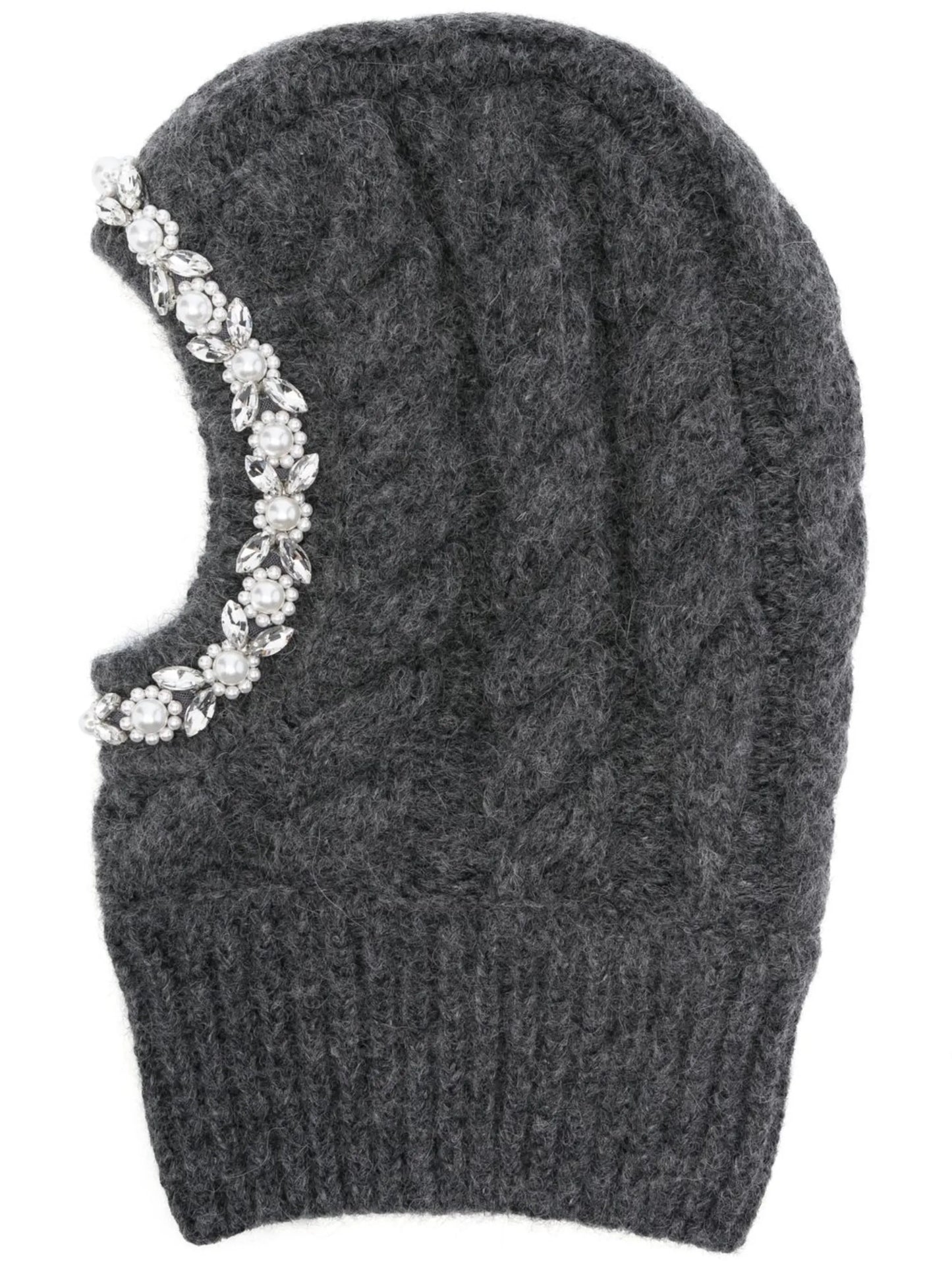 faux-pearl embellished balaclava