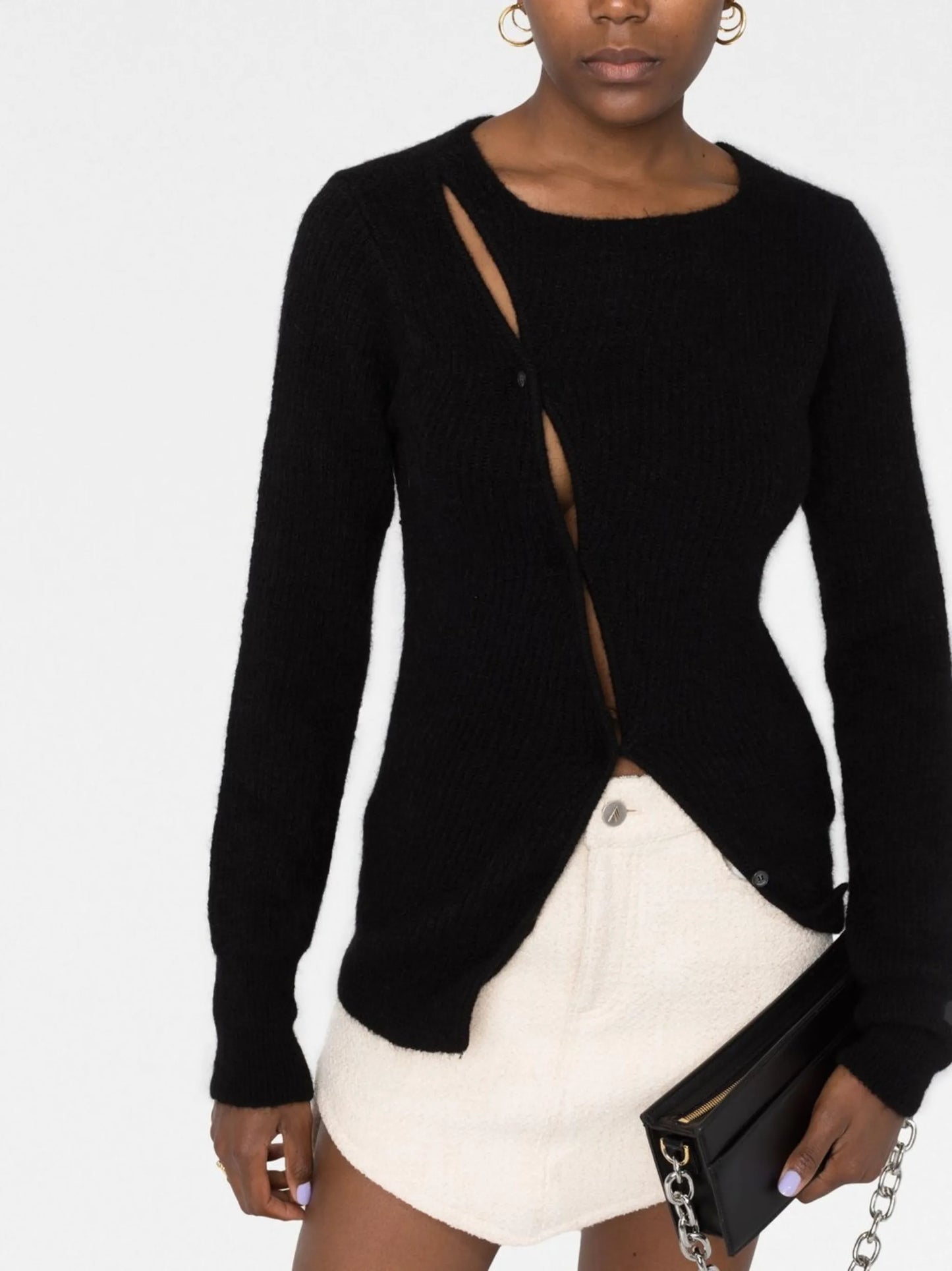 La Maille Pau asymmetric cardigan