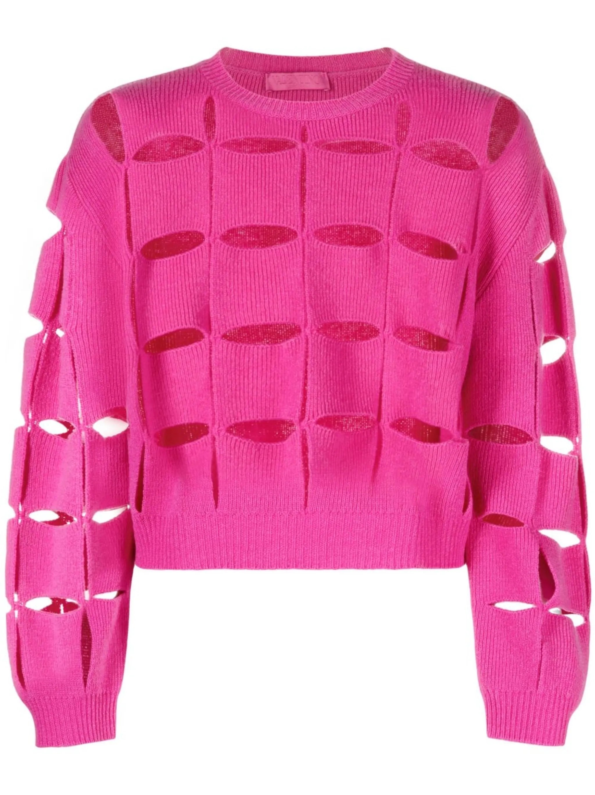 cut-out virgin wool jumper