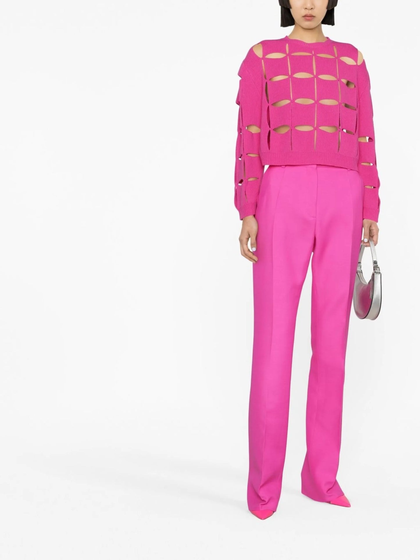 cut-out virgin wool jumper