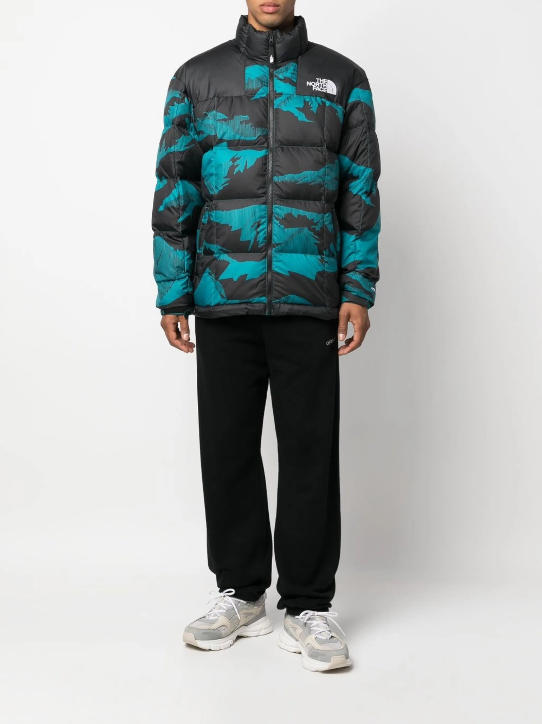 embroidered-logo padded jacket