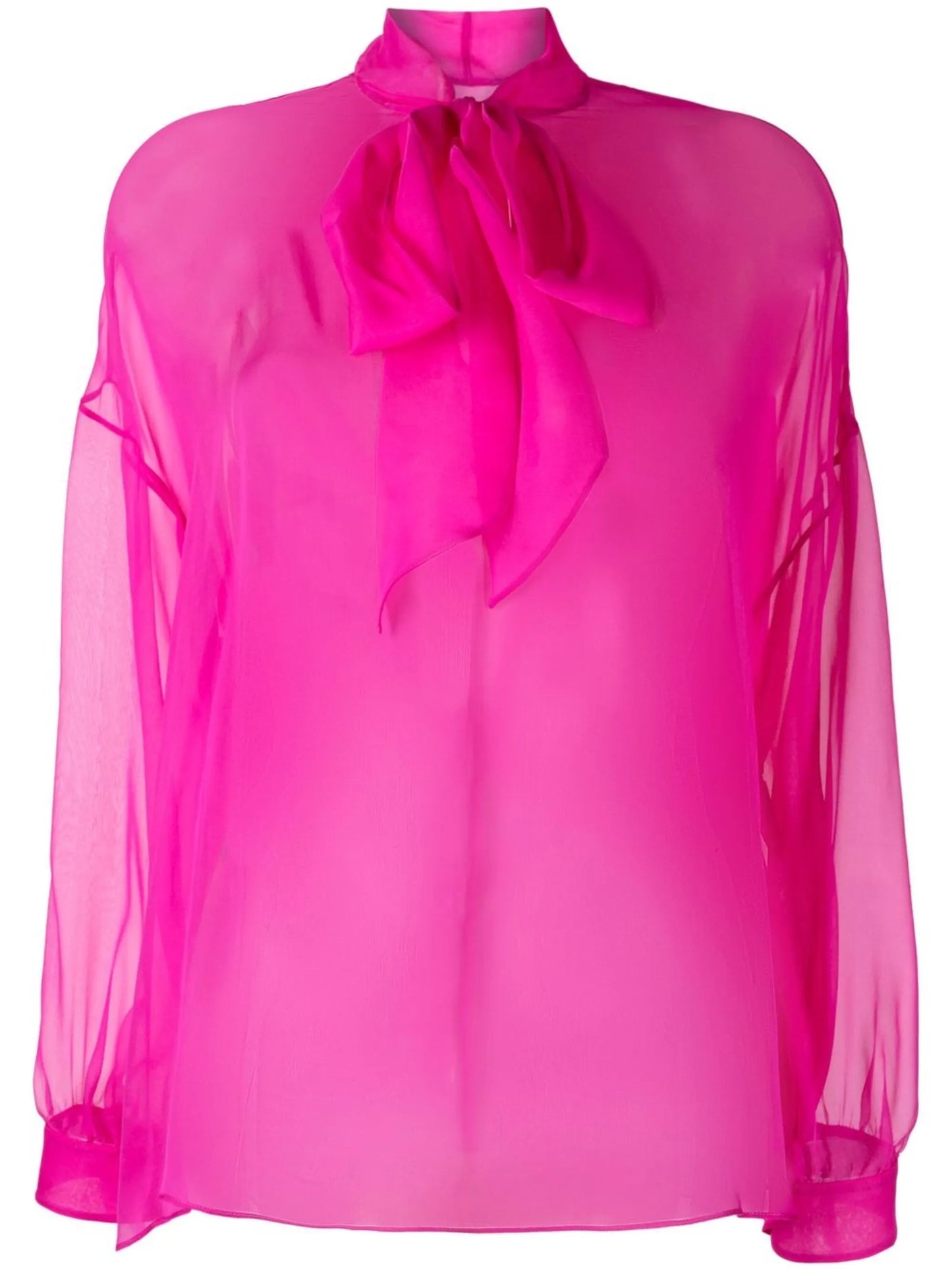 tie-fastening sheer blouse