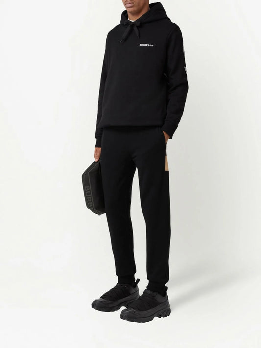 check-panelled track pants