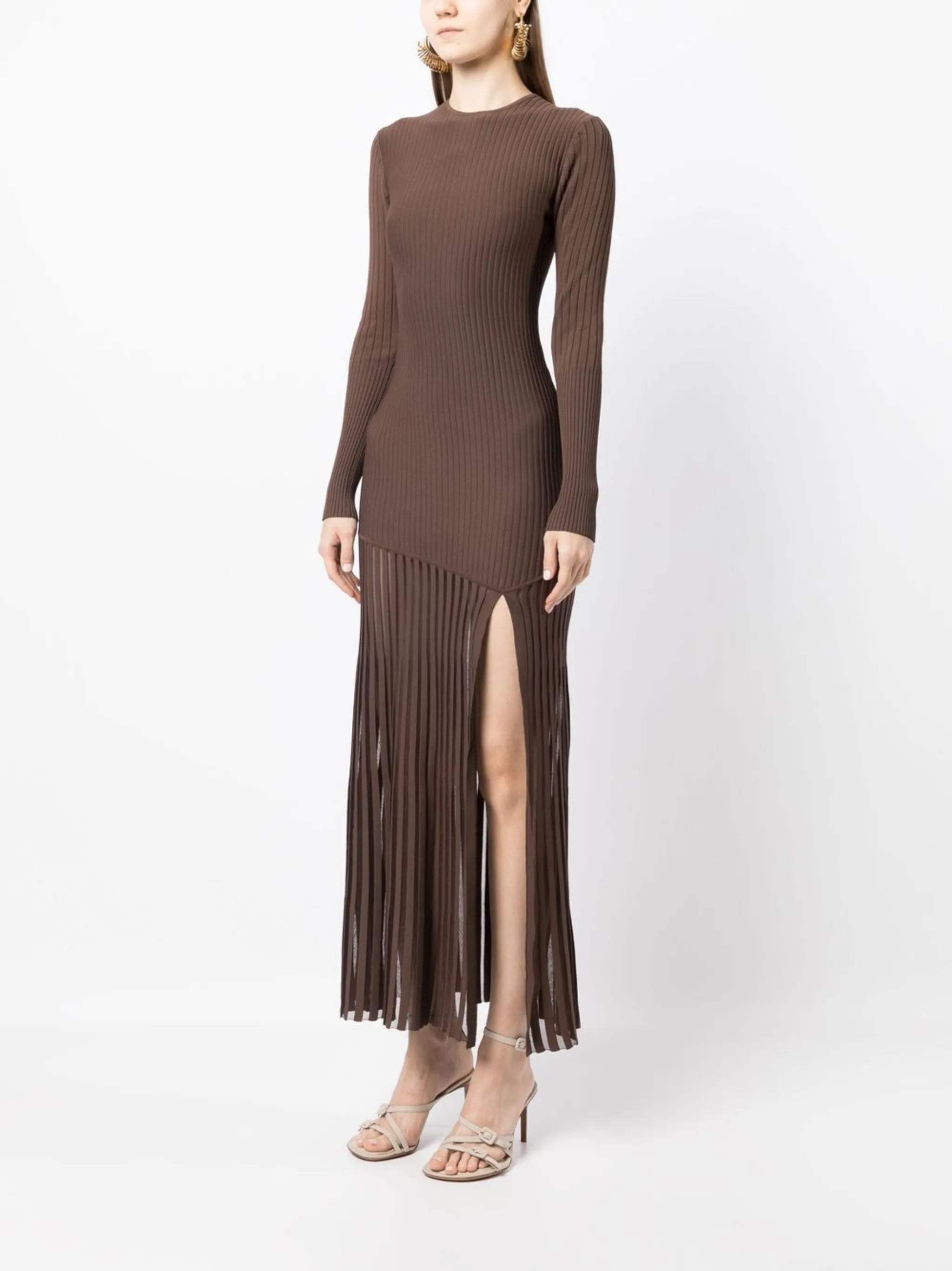 Sylvie long-sleeve fringed dress