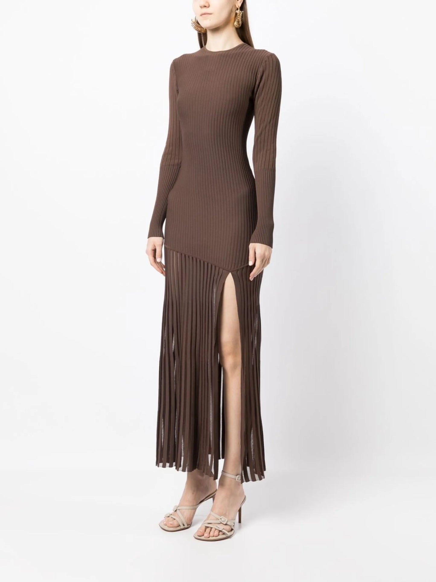 Sylvie long-sleeve fringed dress