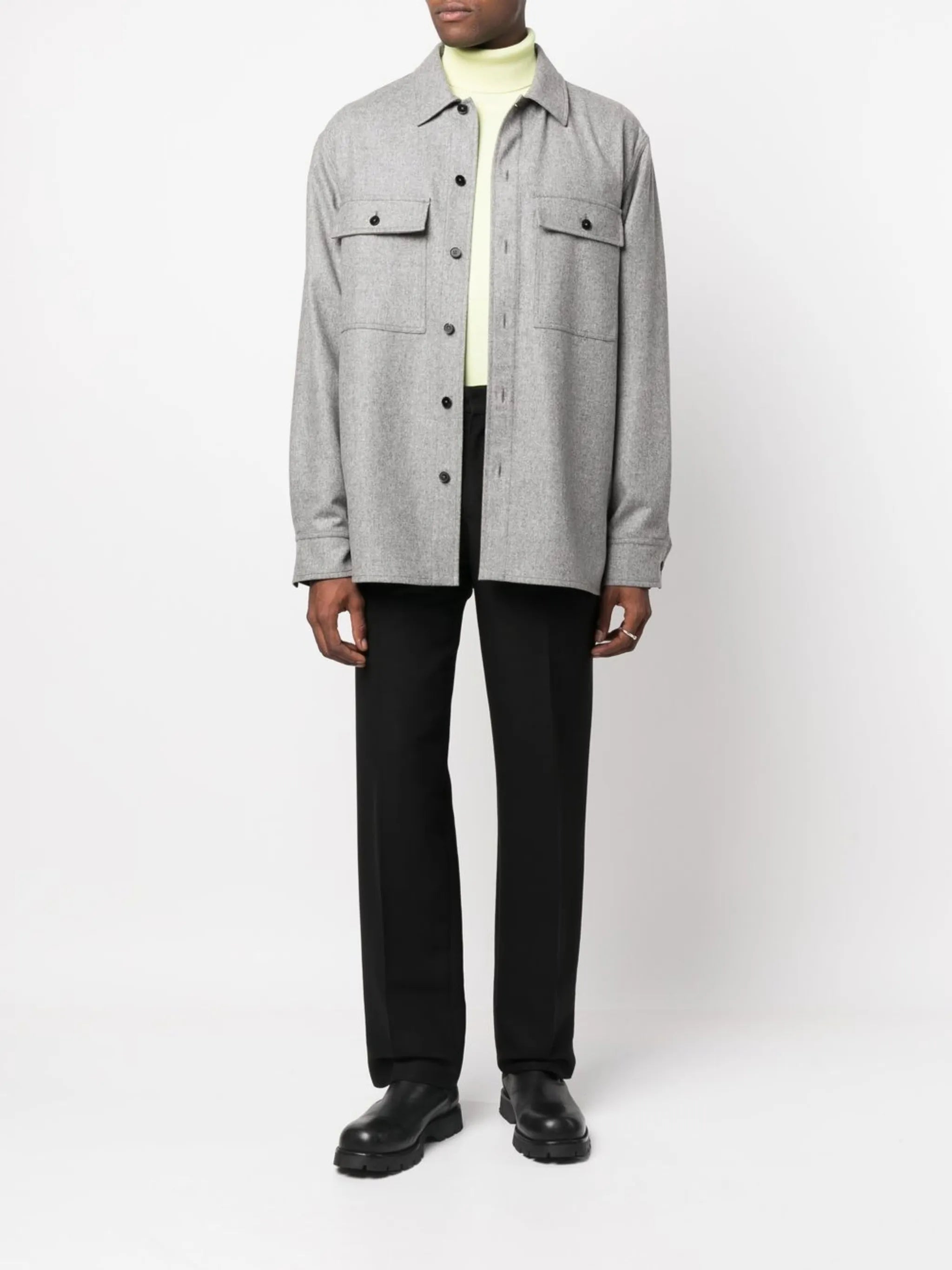 long-sleeve wool shirt jacket