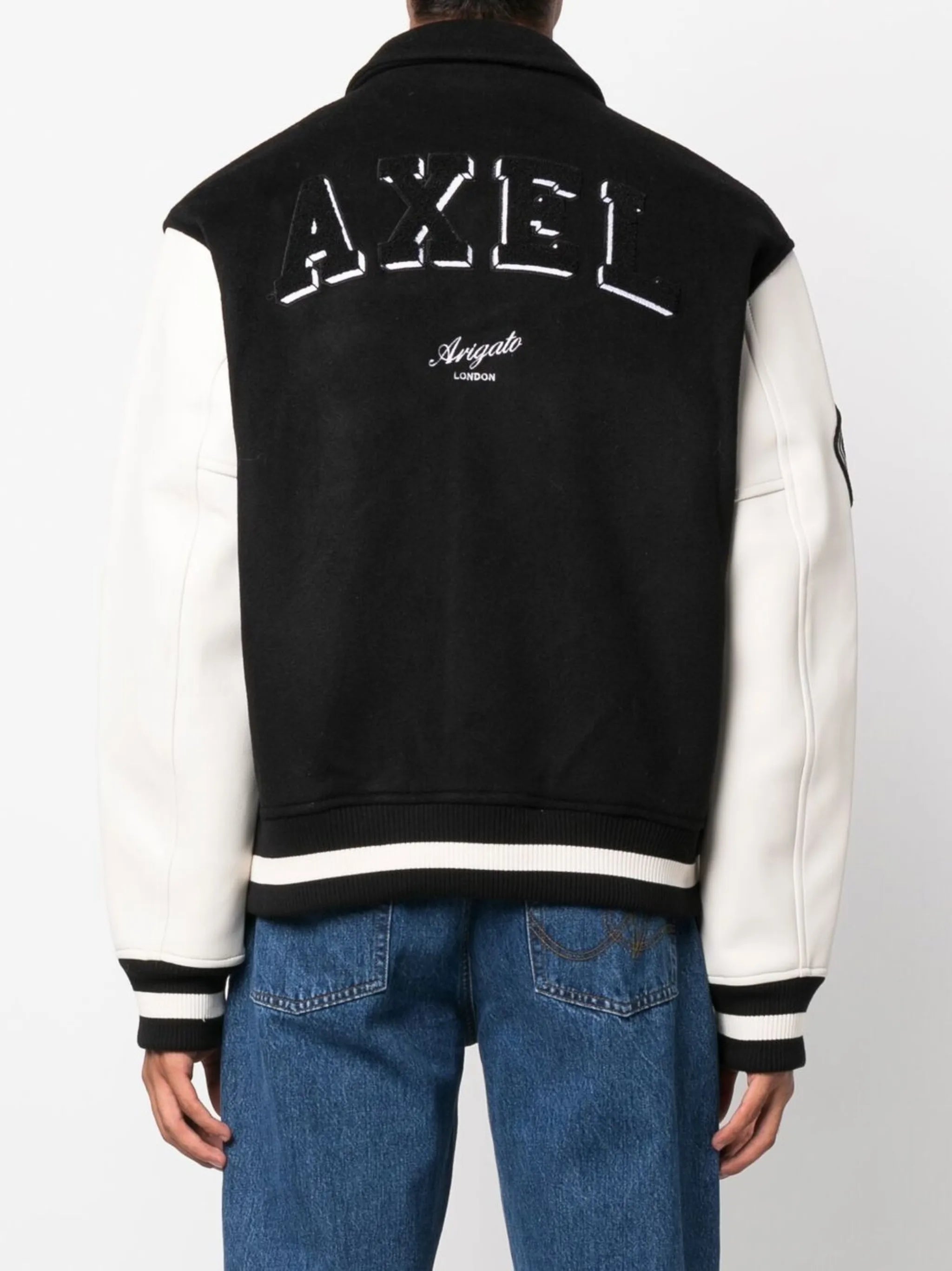 appliqué-lettering bomber jacket