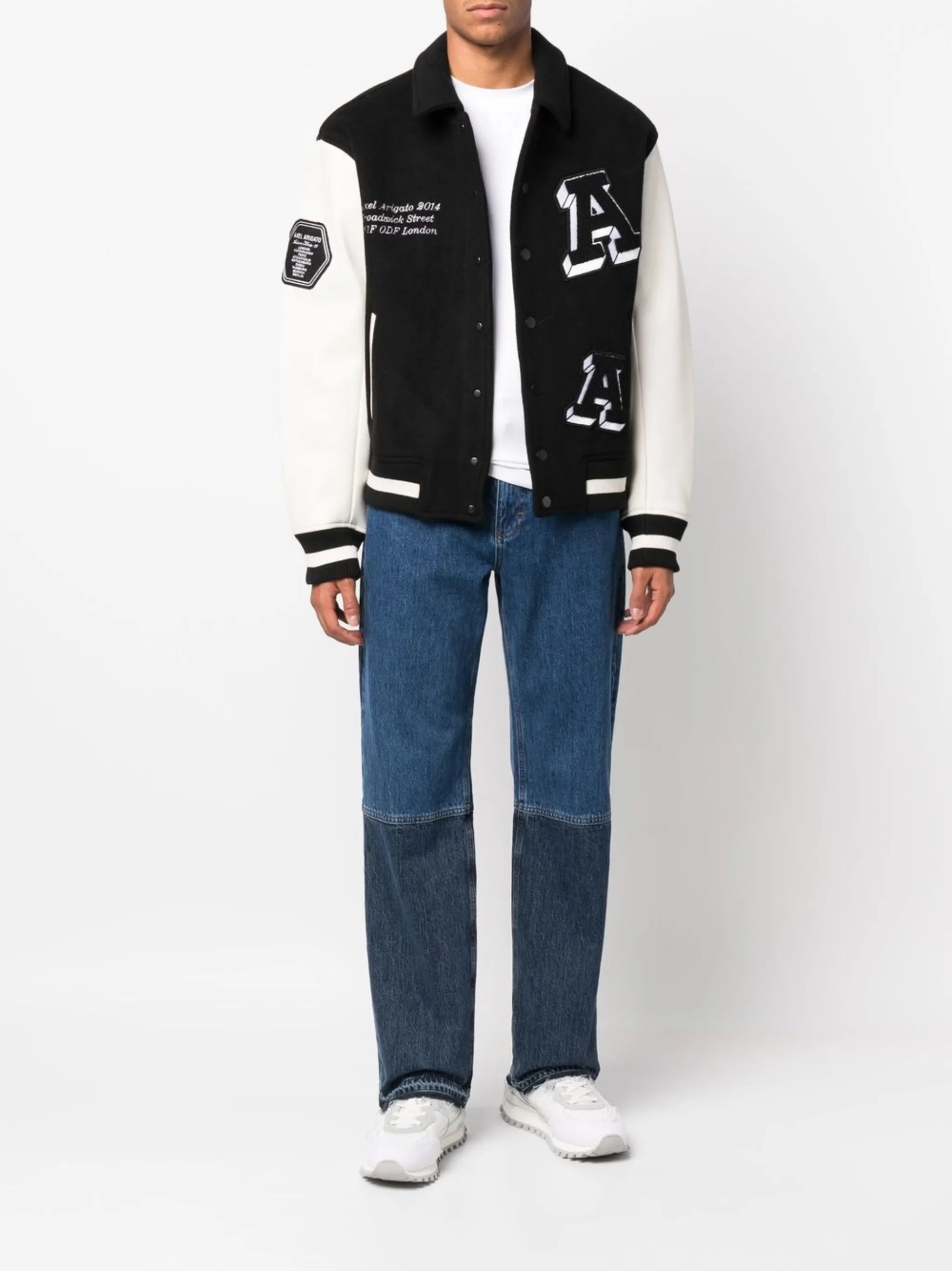 appliqué-lettering bomber jacket