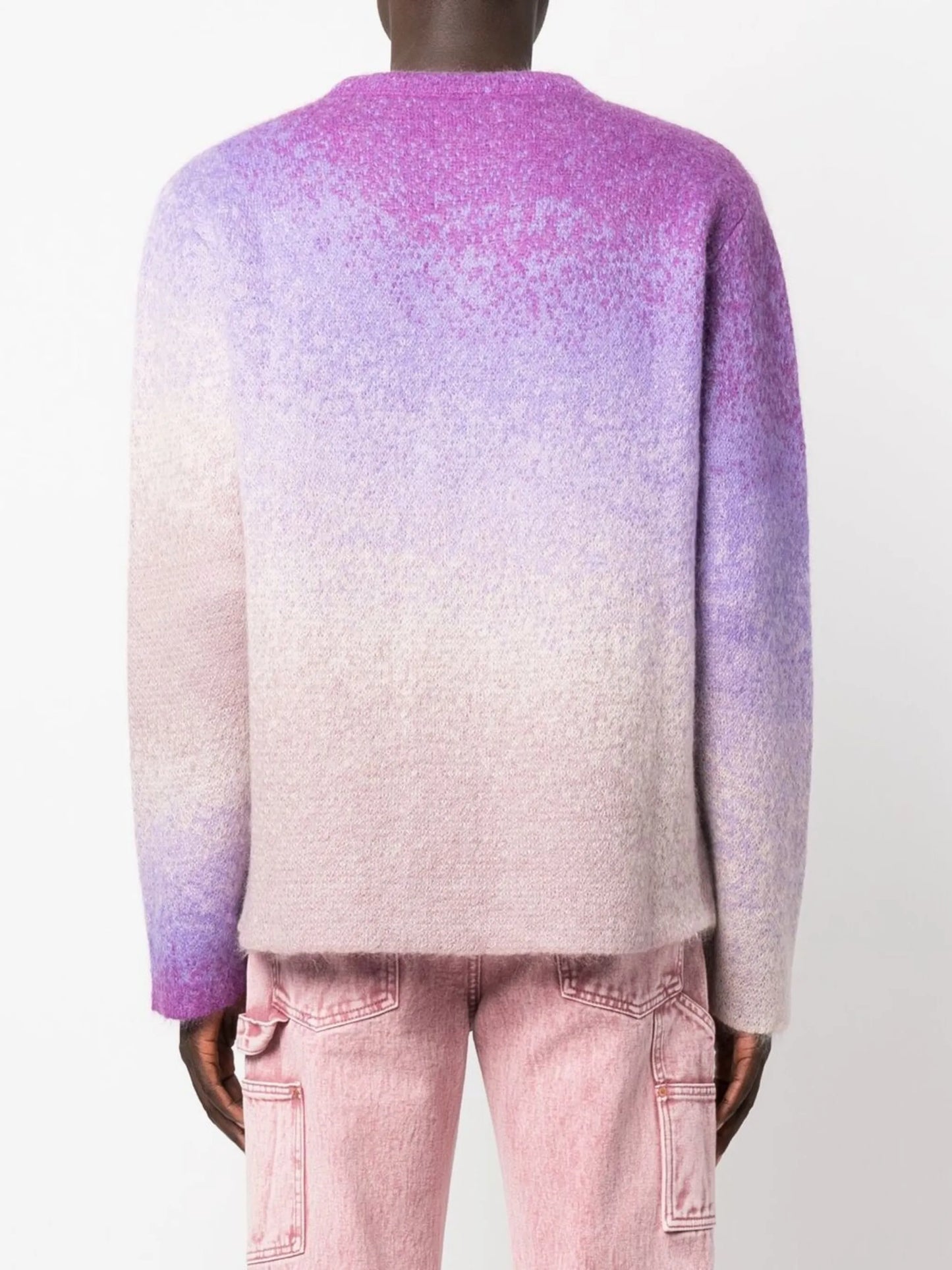 gradient-effect crew neck jumper