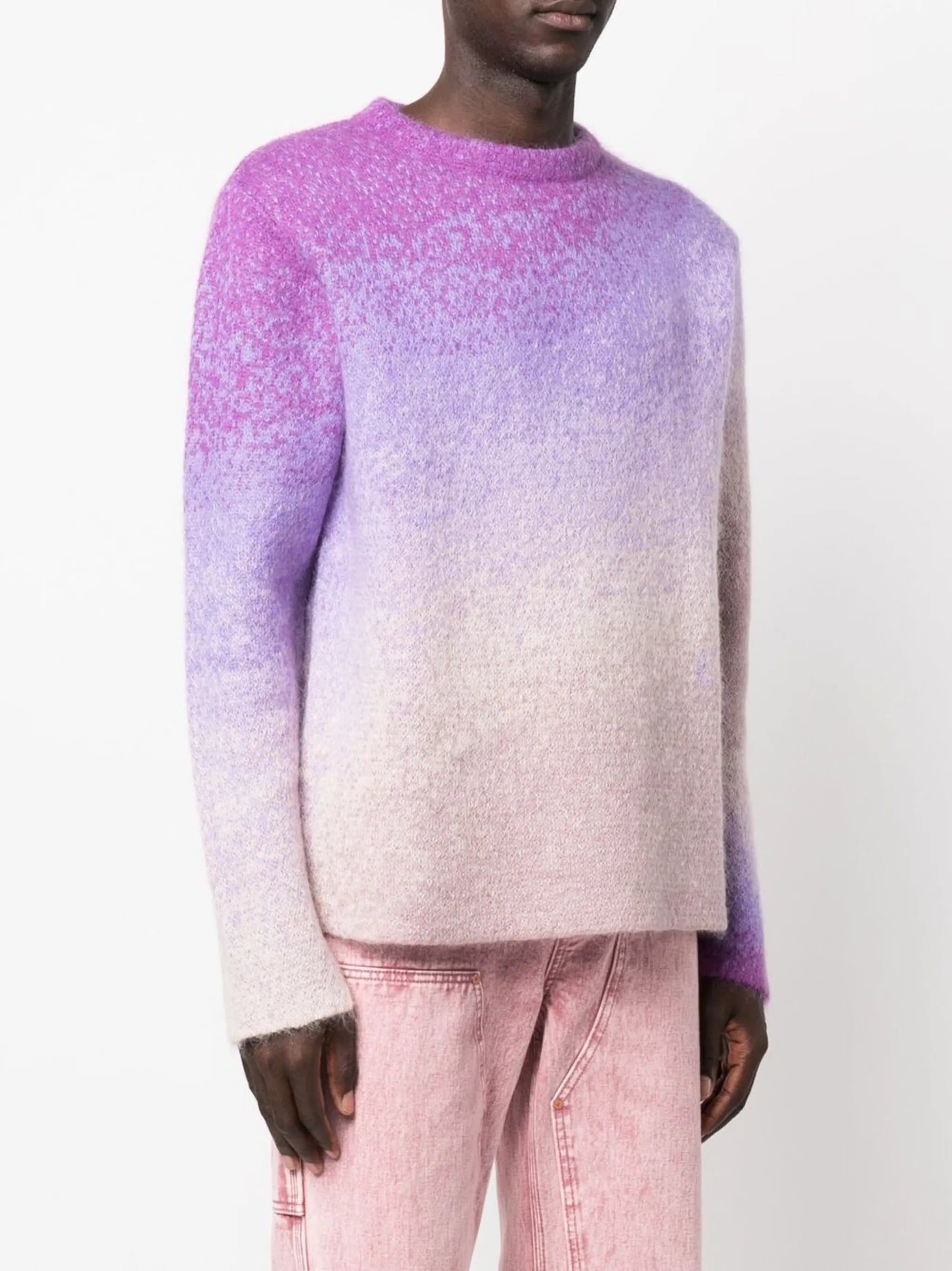 gradient-effect crew neck jumper