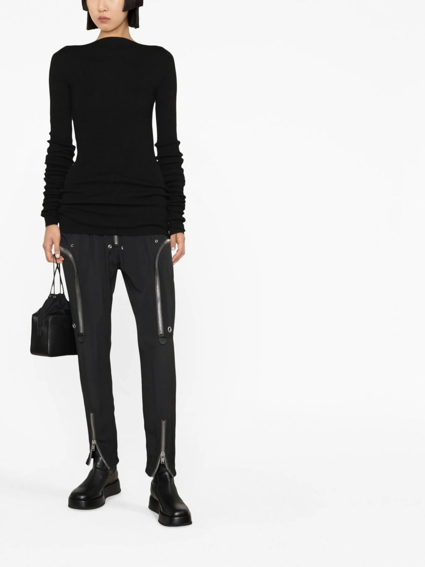 boat-neck knitted jumper