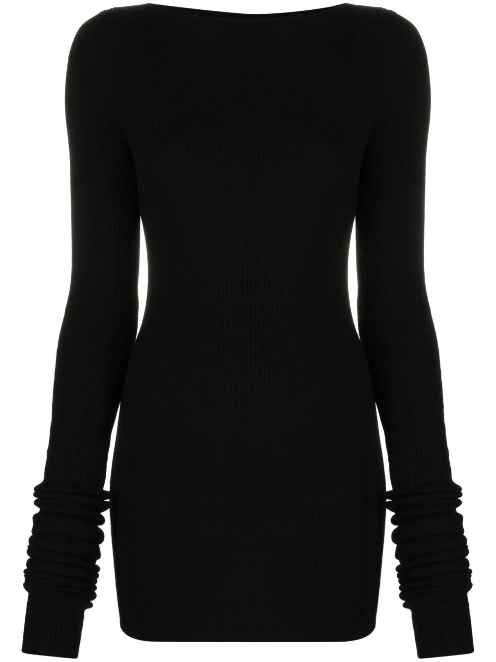 boat-neck knitted jumper