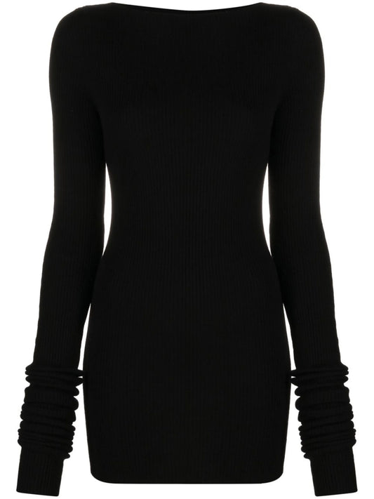 boat-neck knitted jumper