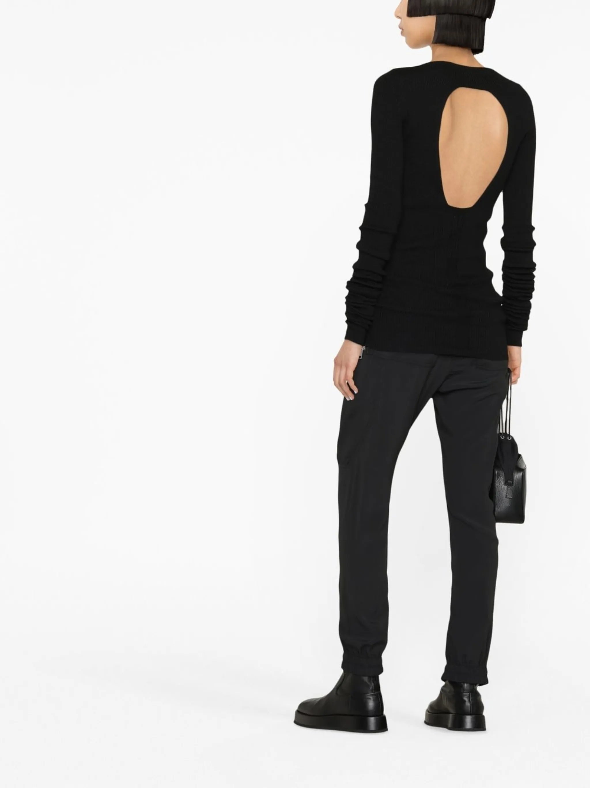 boat-neck knitted jumper
