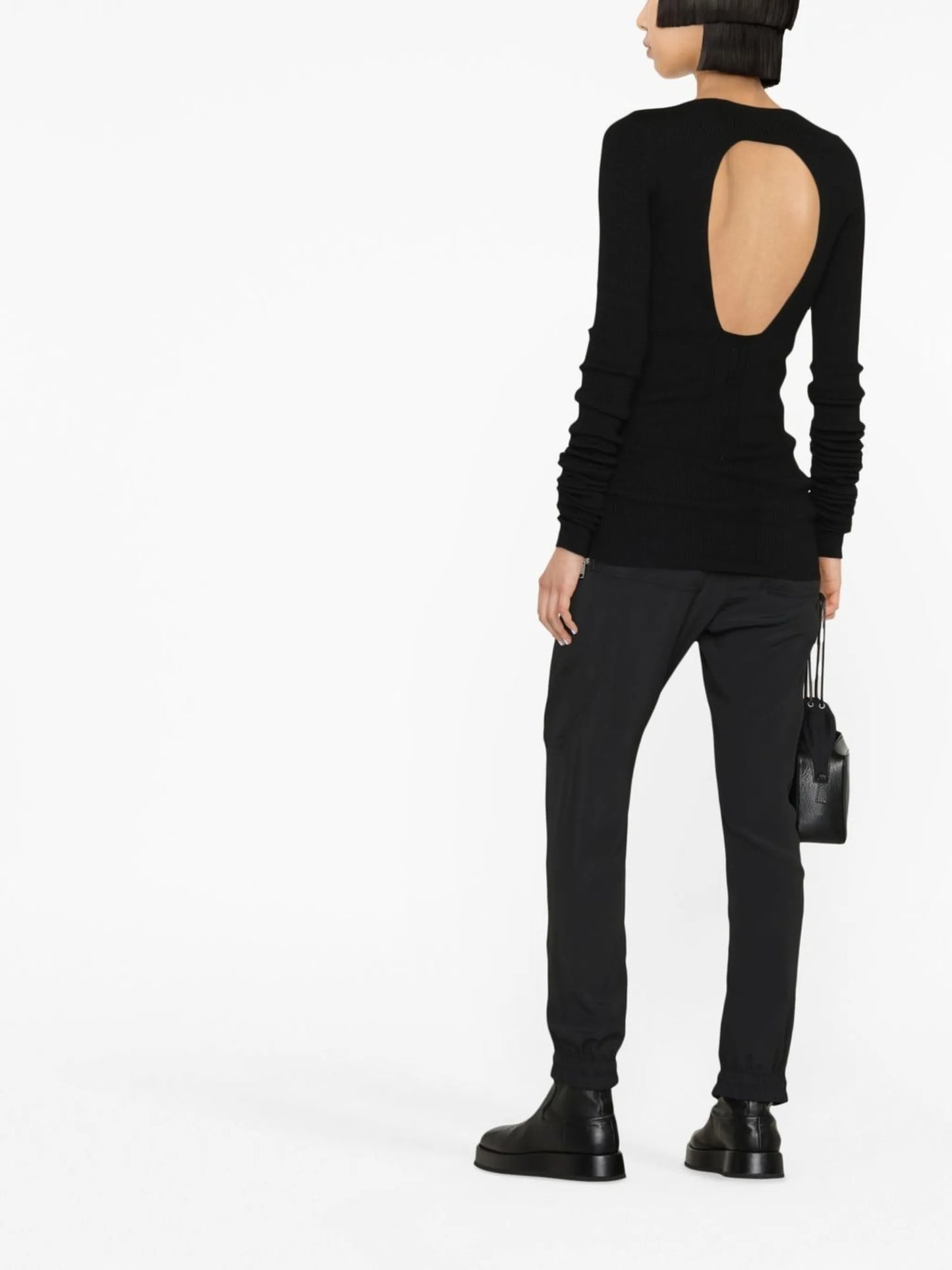 boat-neck knitted jumper