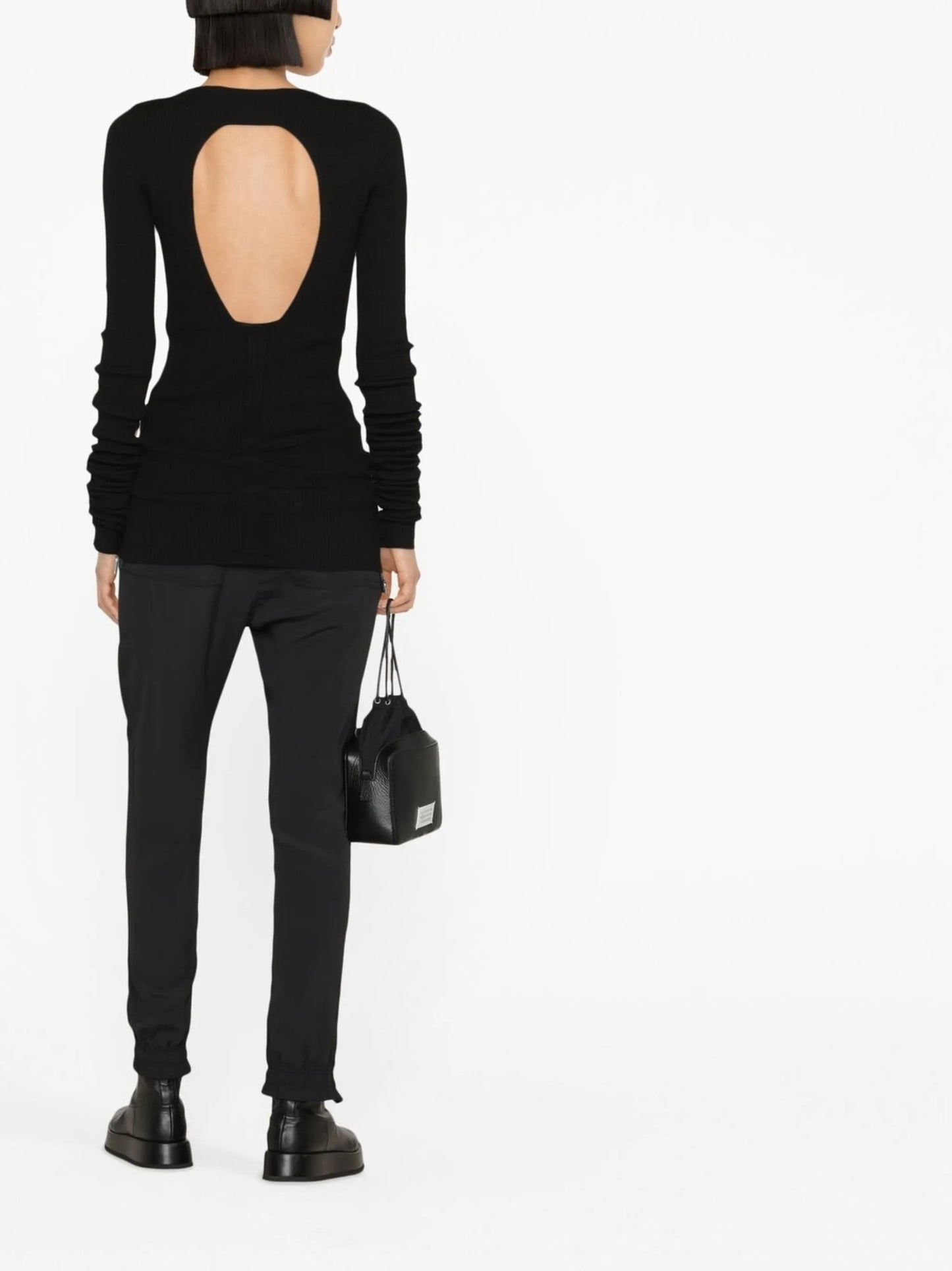 boat-neck knitted jumper